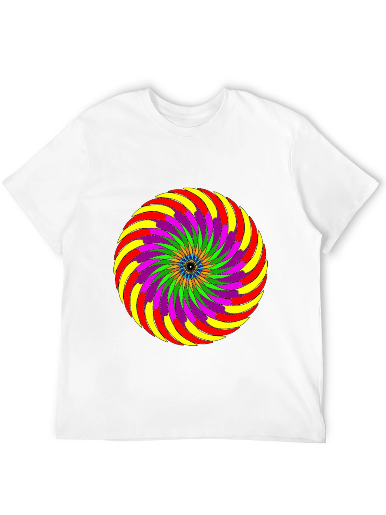 Psychedelic Swirl Graphic Tee - Black