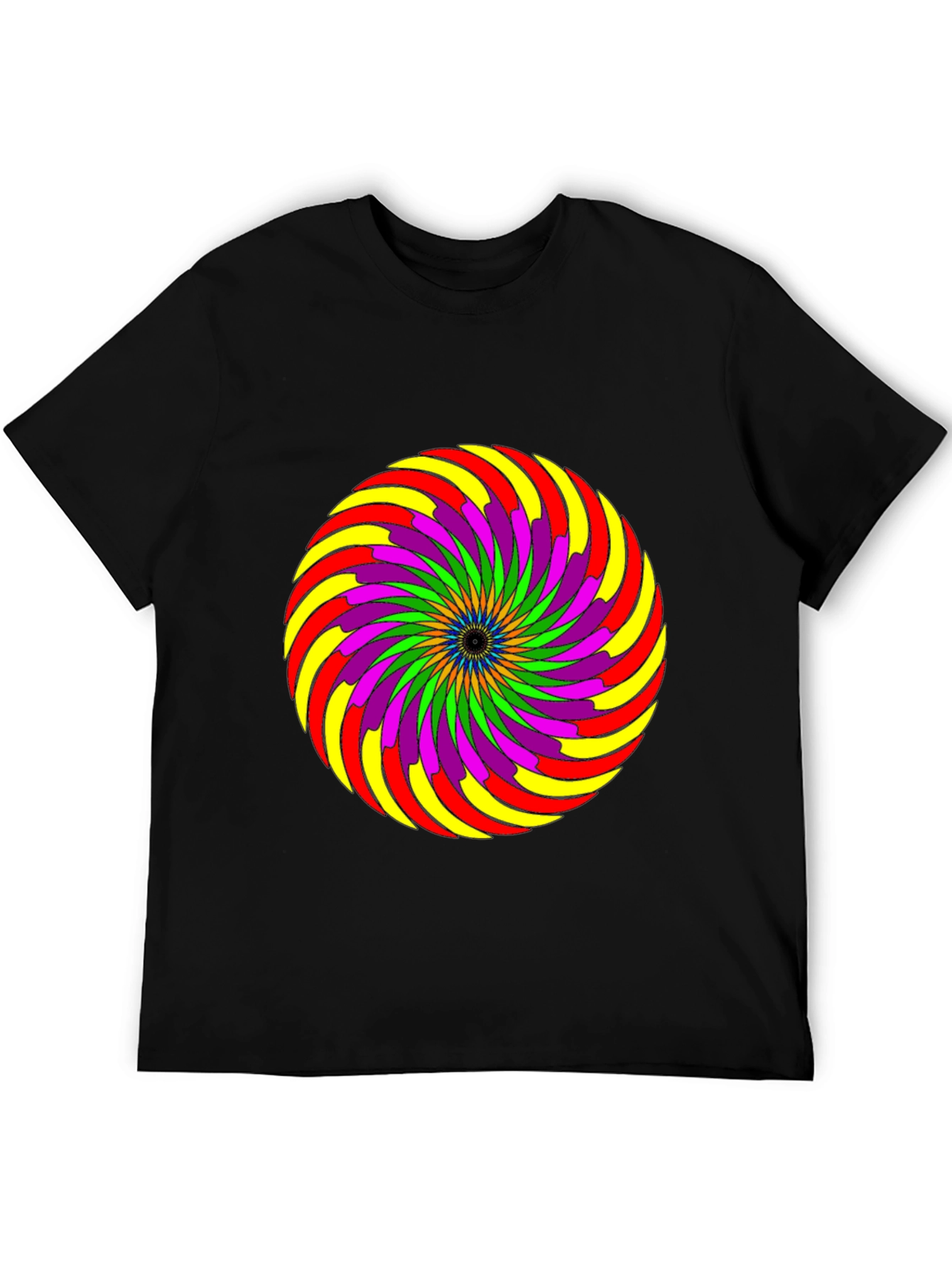 Psychedelic Swirl Graphic Tee - Black