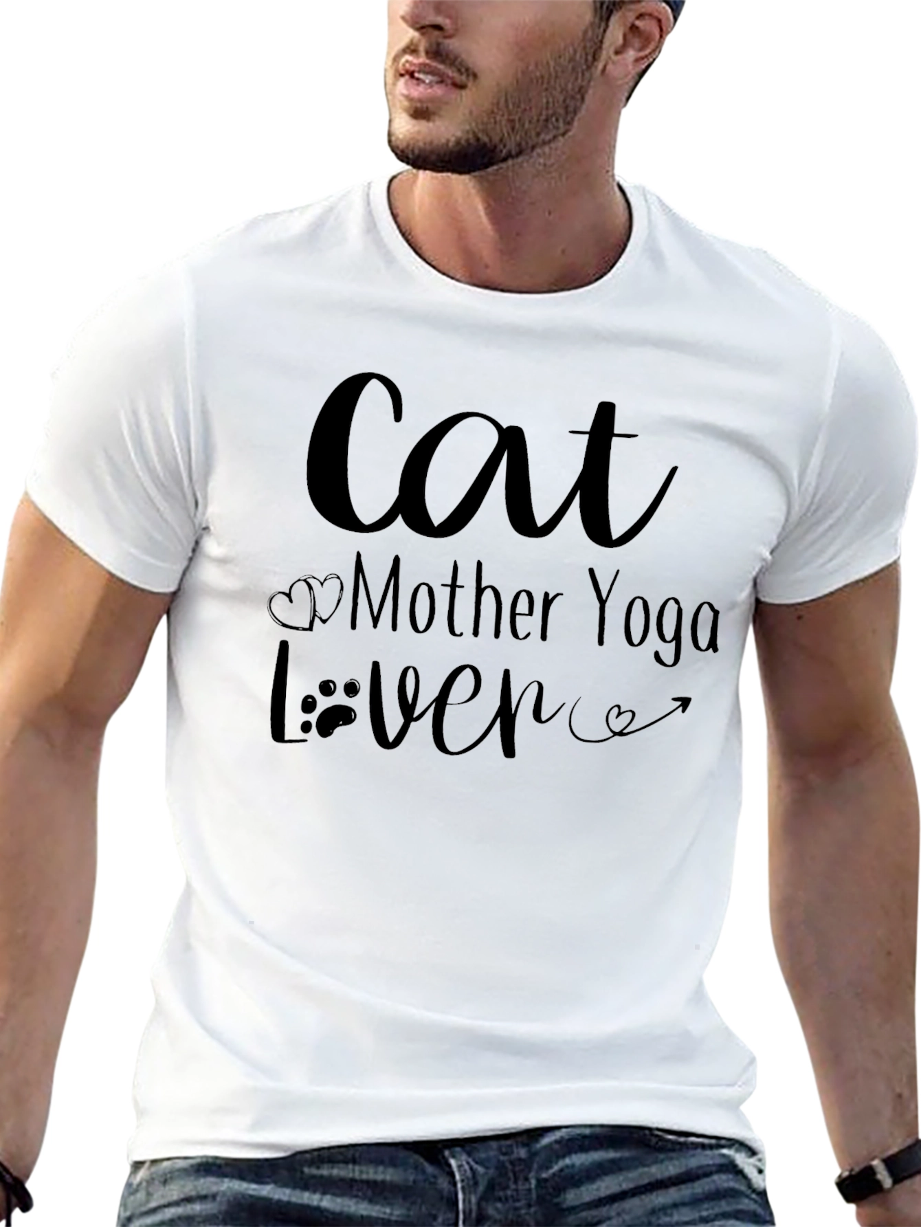 Cat Mother Yoga Lover T-Shirt Black Graphic Tee
