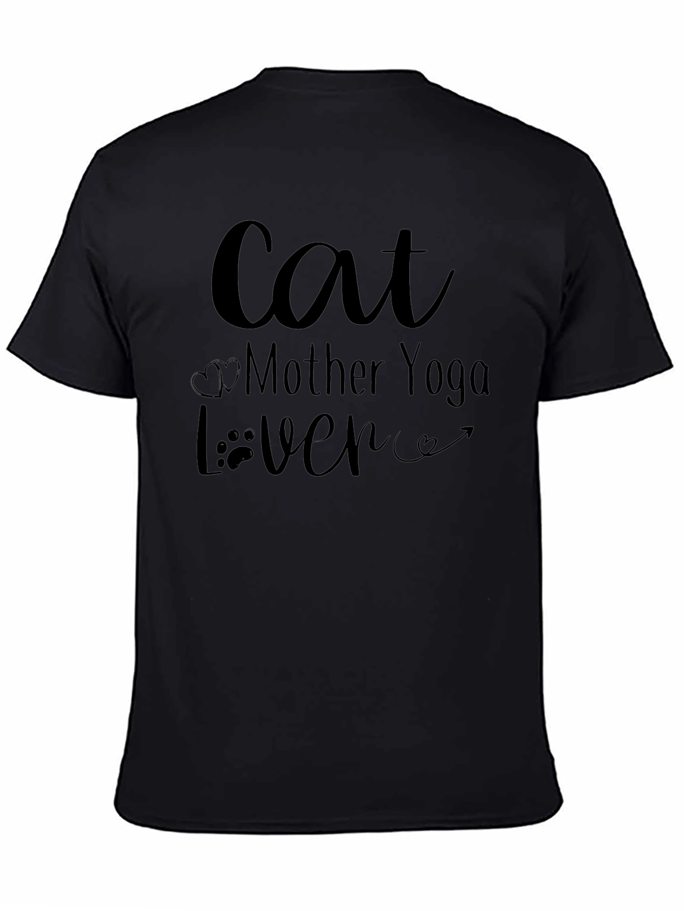 Cat Mother Yoga Lover T-Shirt Black Graphic Tee