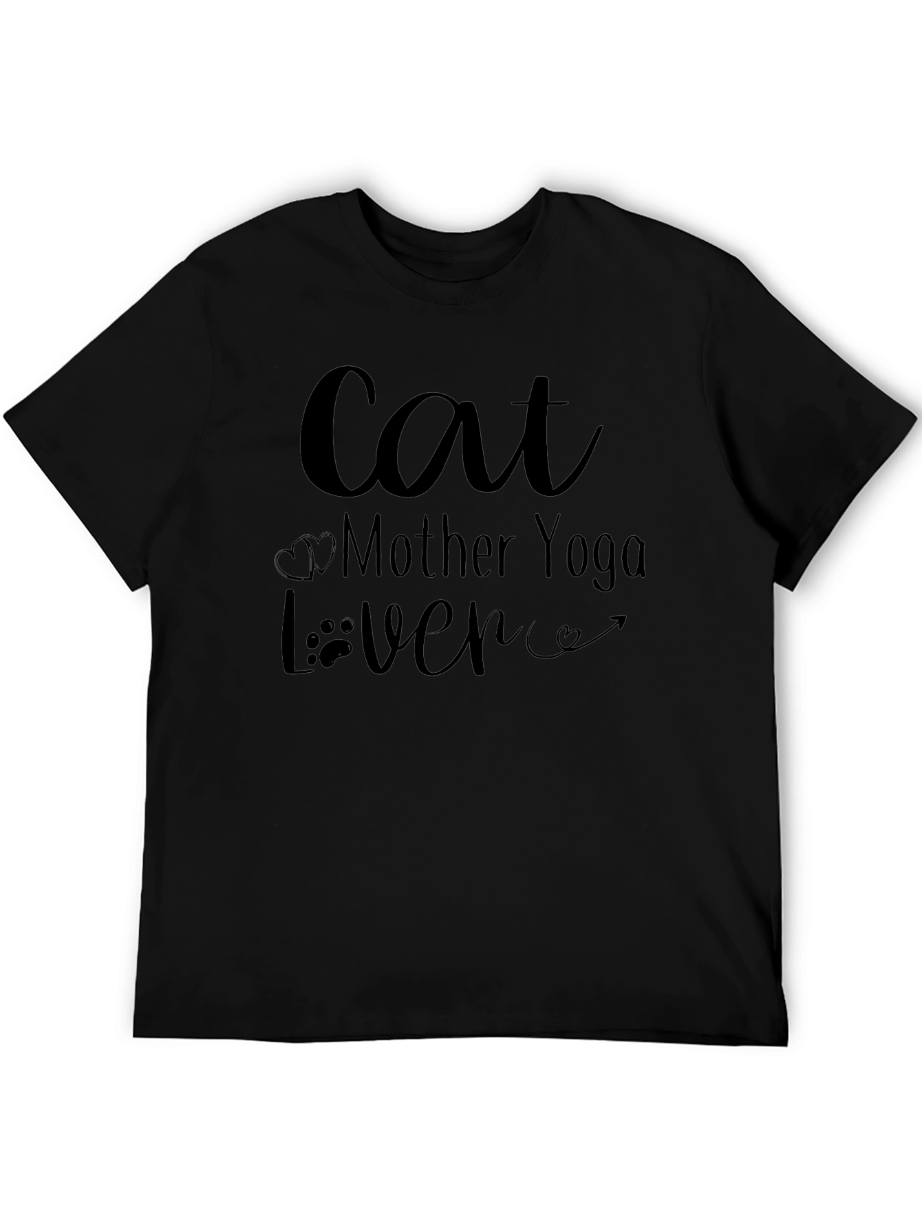 Cat Mother Yoga Lover T-Shirt Black Graphic Tee