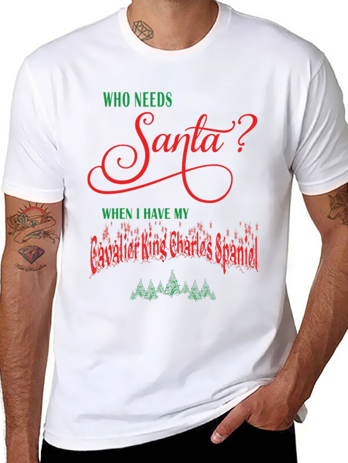 Cavalier King Charles Spaniel Santa T-Shirt