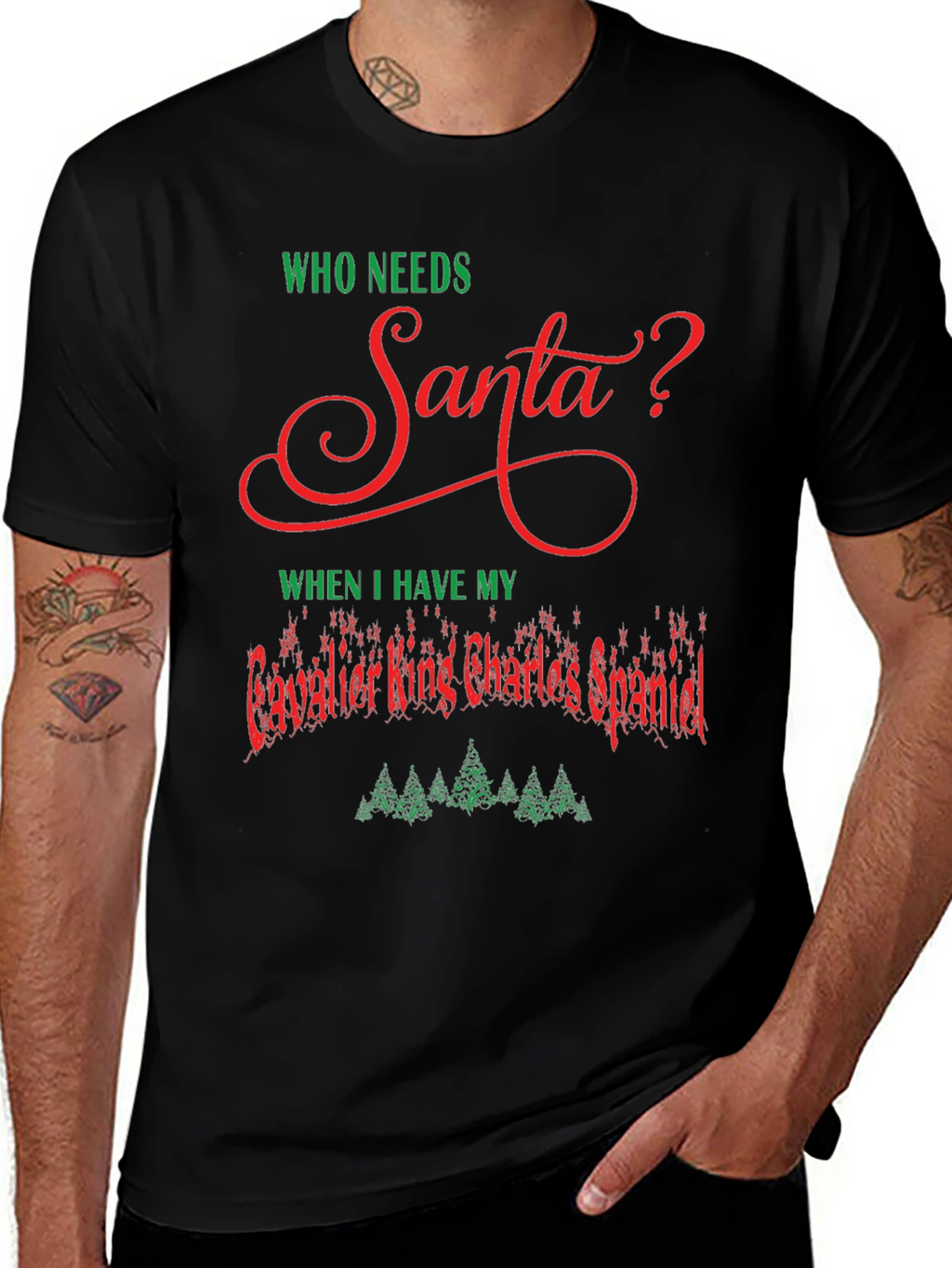 Cavalier King Charles Spaniel Santa T-Shirt