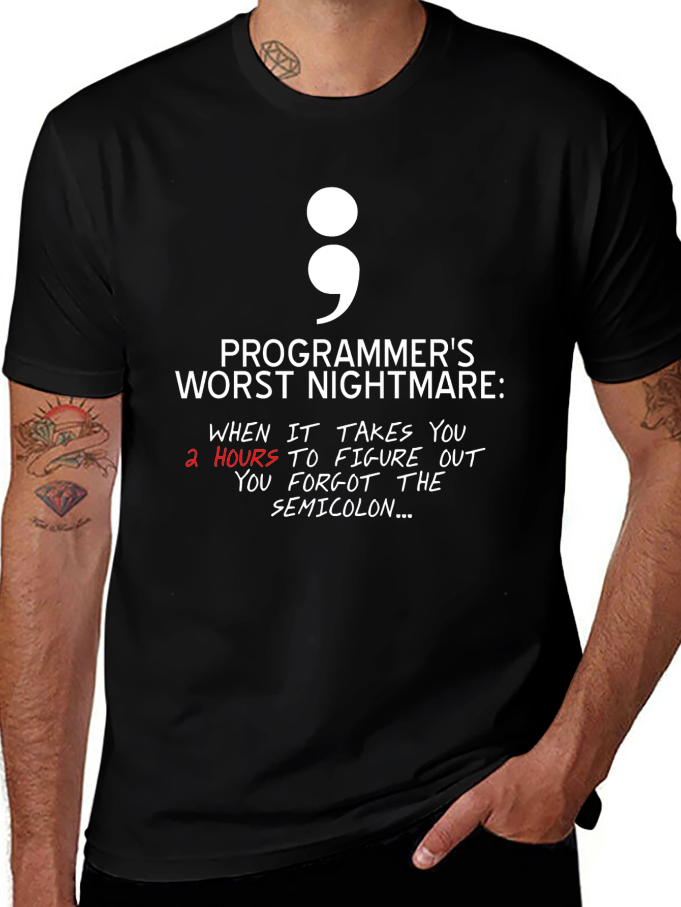 Programmers Nightmare Semicolon T-Shirt
