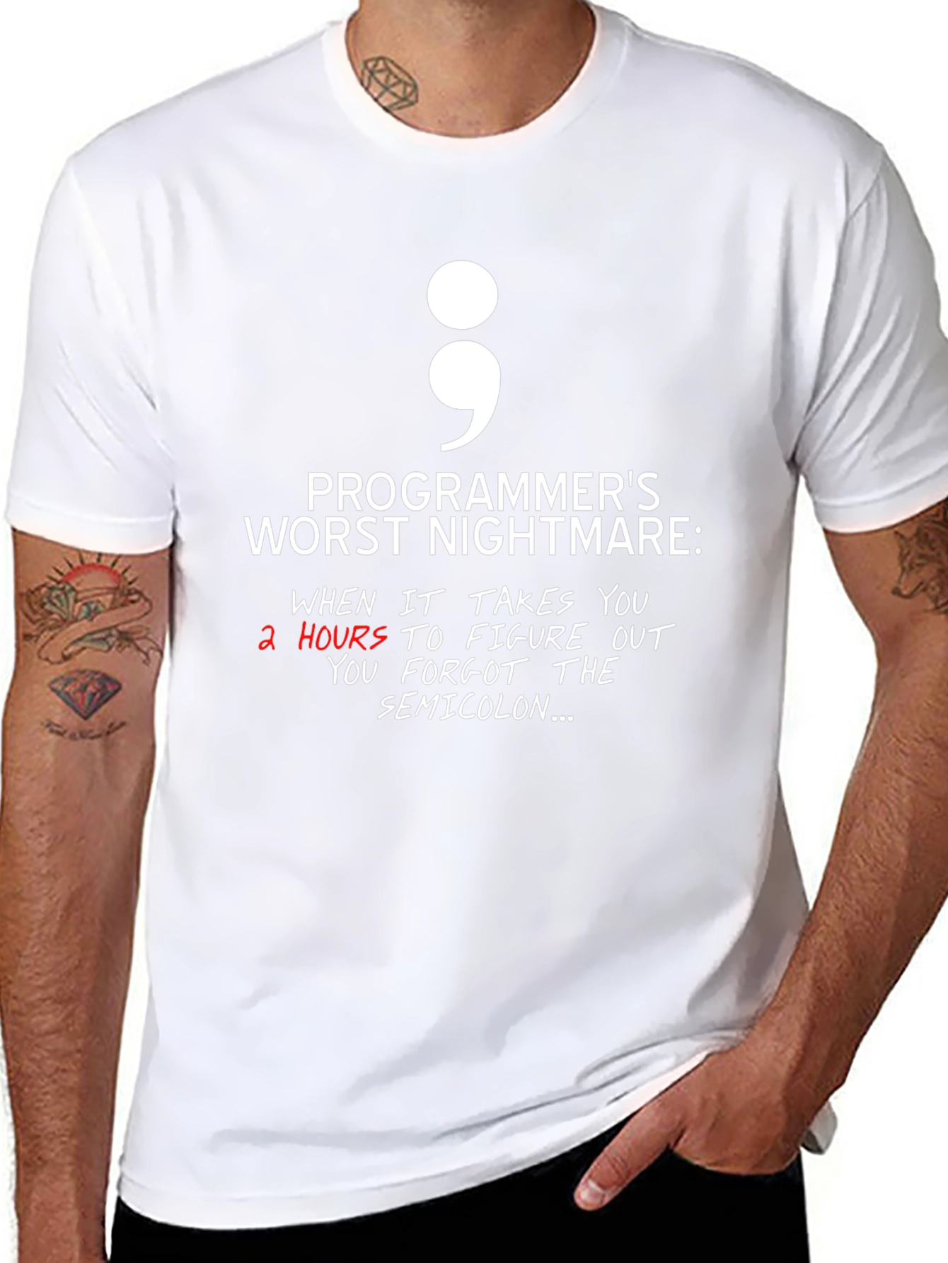 Programmers Nightmare Semicolon T-Shirt