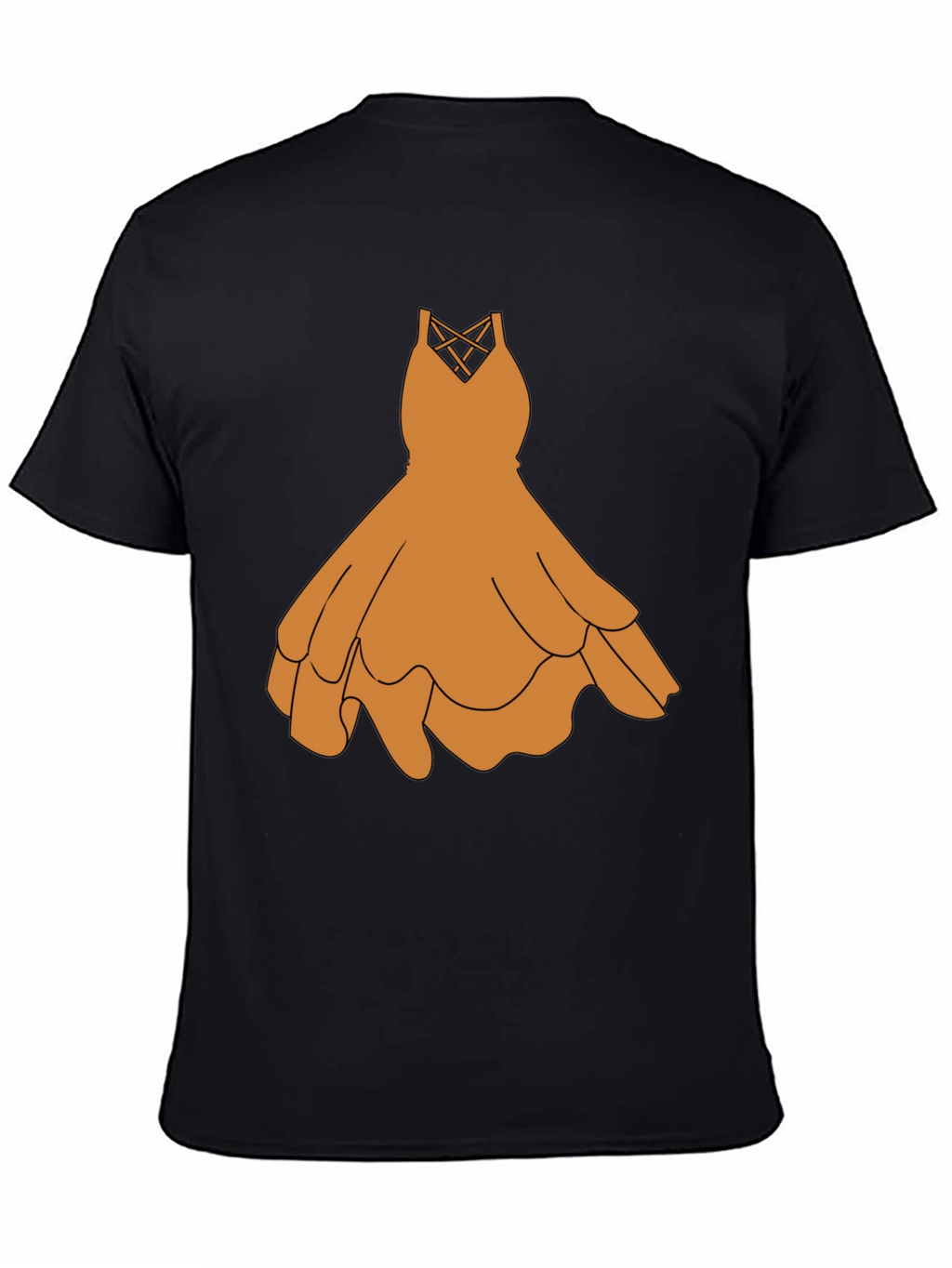 Black T-Shirt with Graphic Dress Design