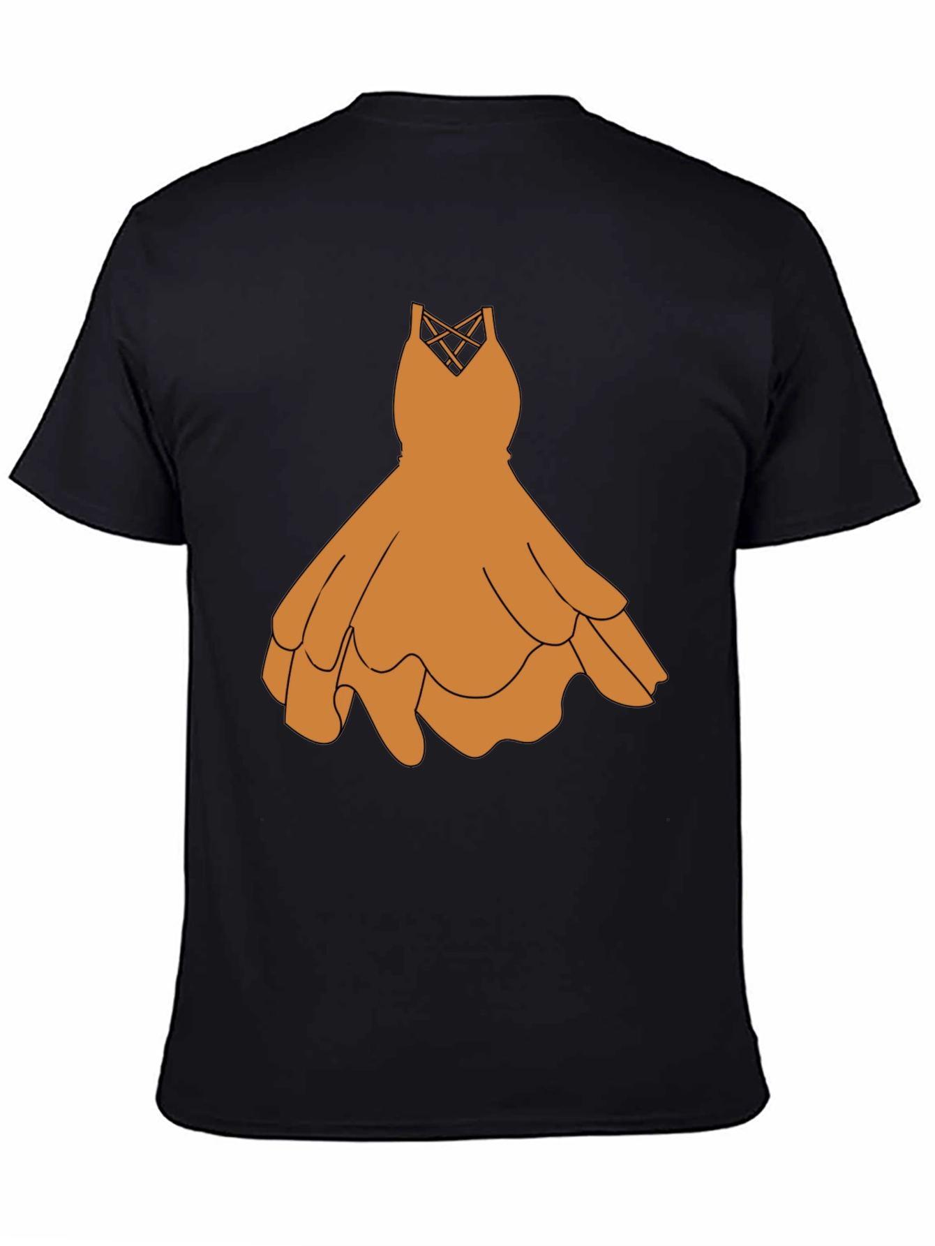 Black T-Shirt with Graphic Dress Design