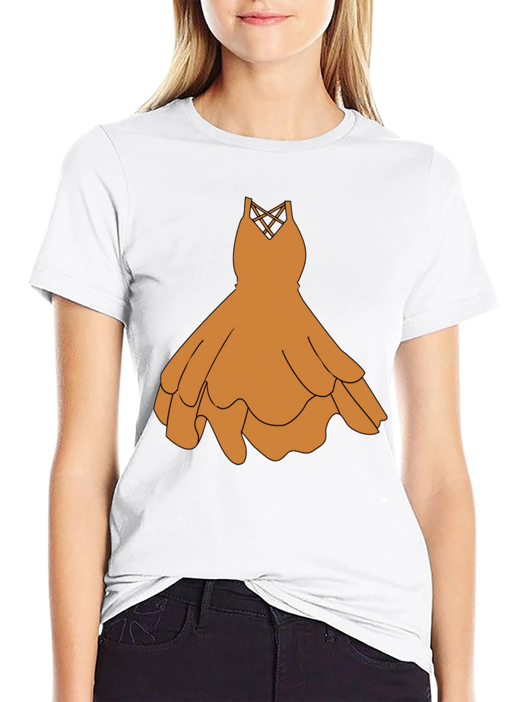 Black T-Shirt with Graphic Dress Design