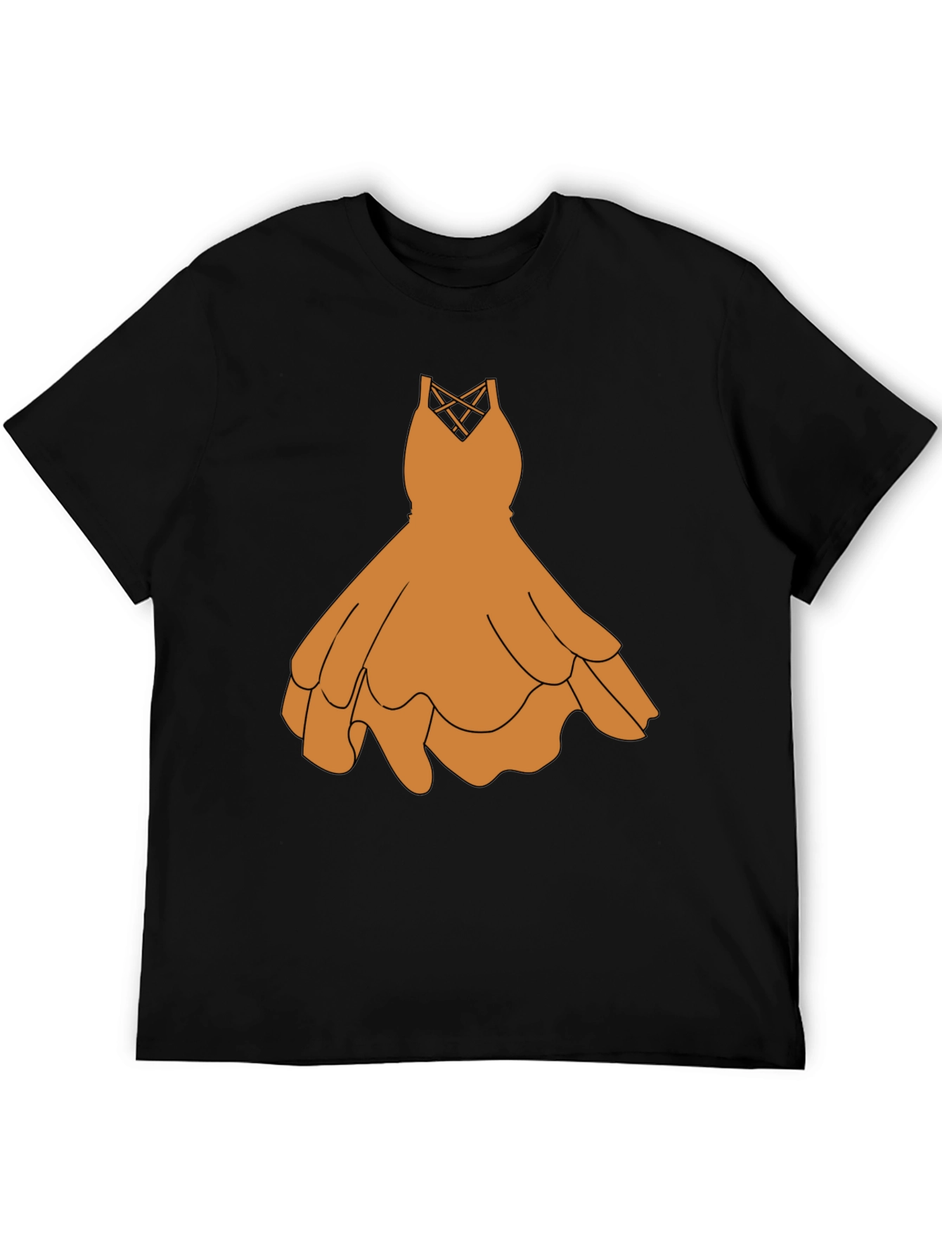 Black T-Shirt with Graphic Dress Design