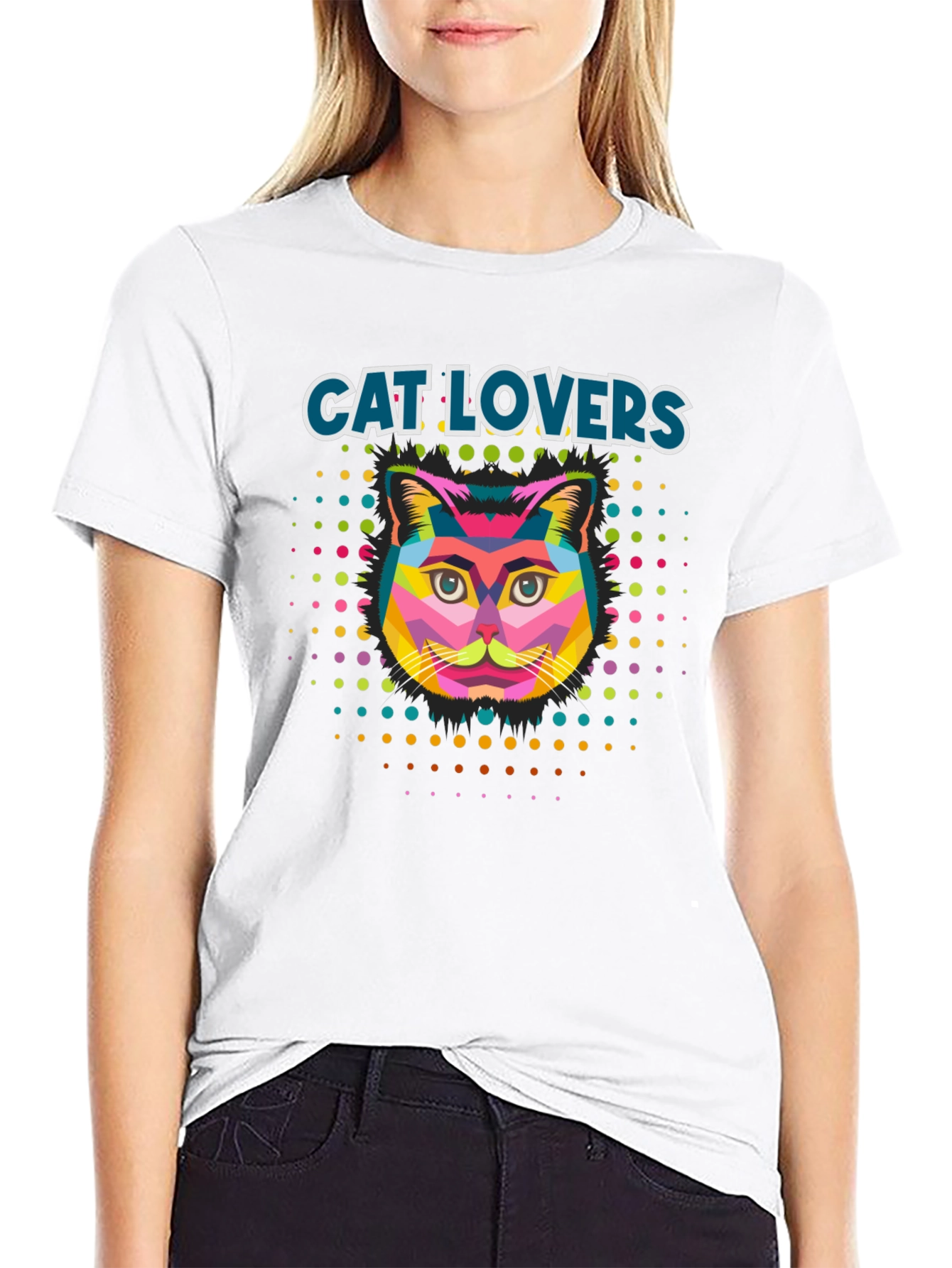 Cat Lovers Colorful Graphic T-Shirt
