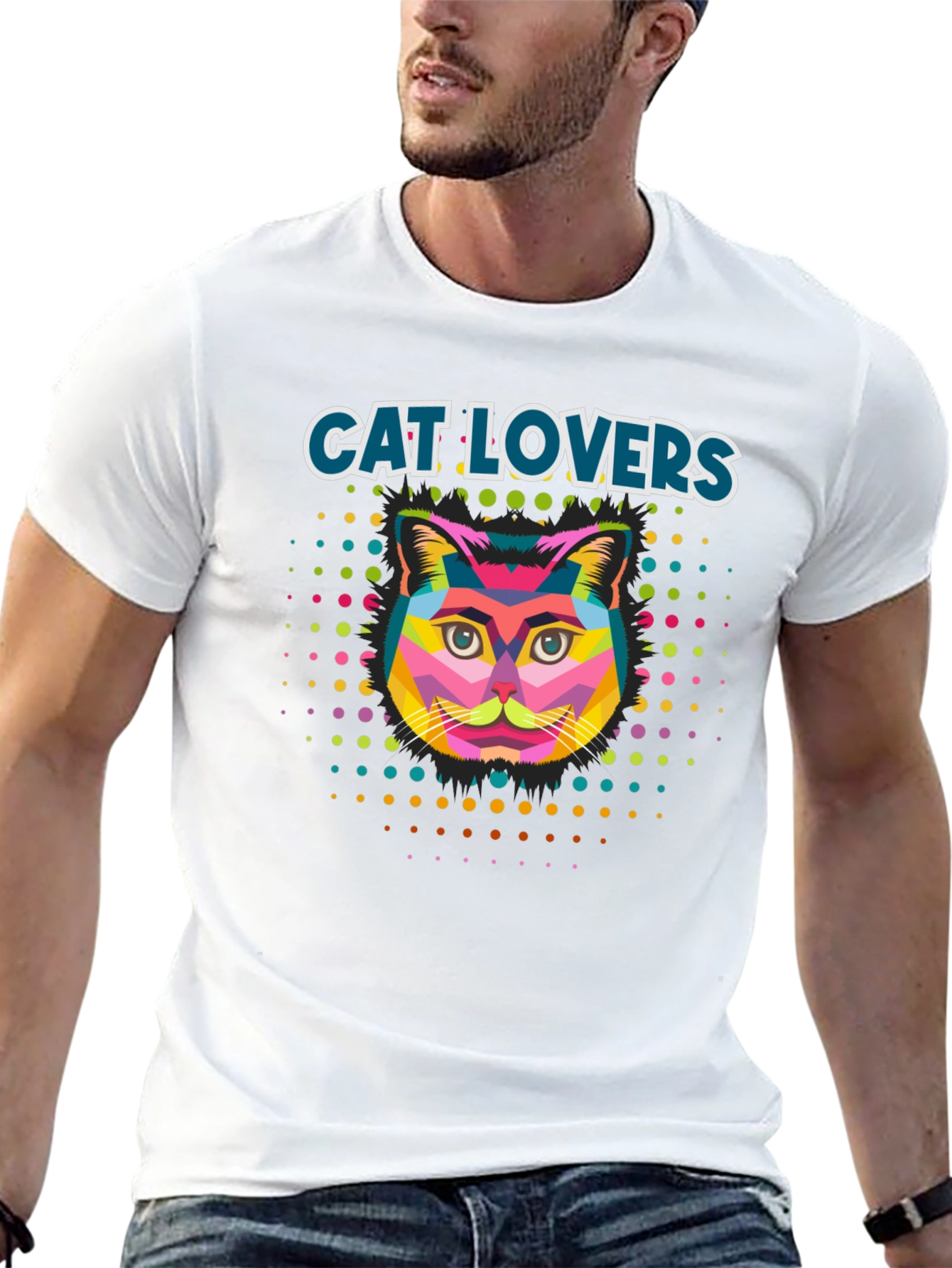 Cat Lovers Colorful Graphic T-Shirt