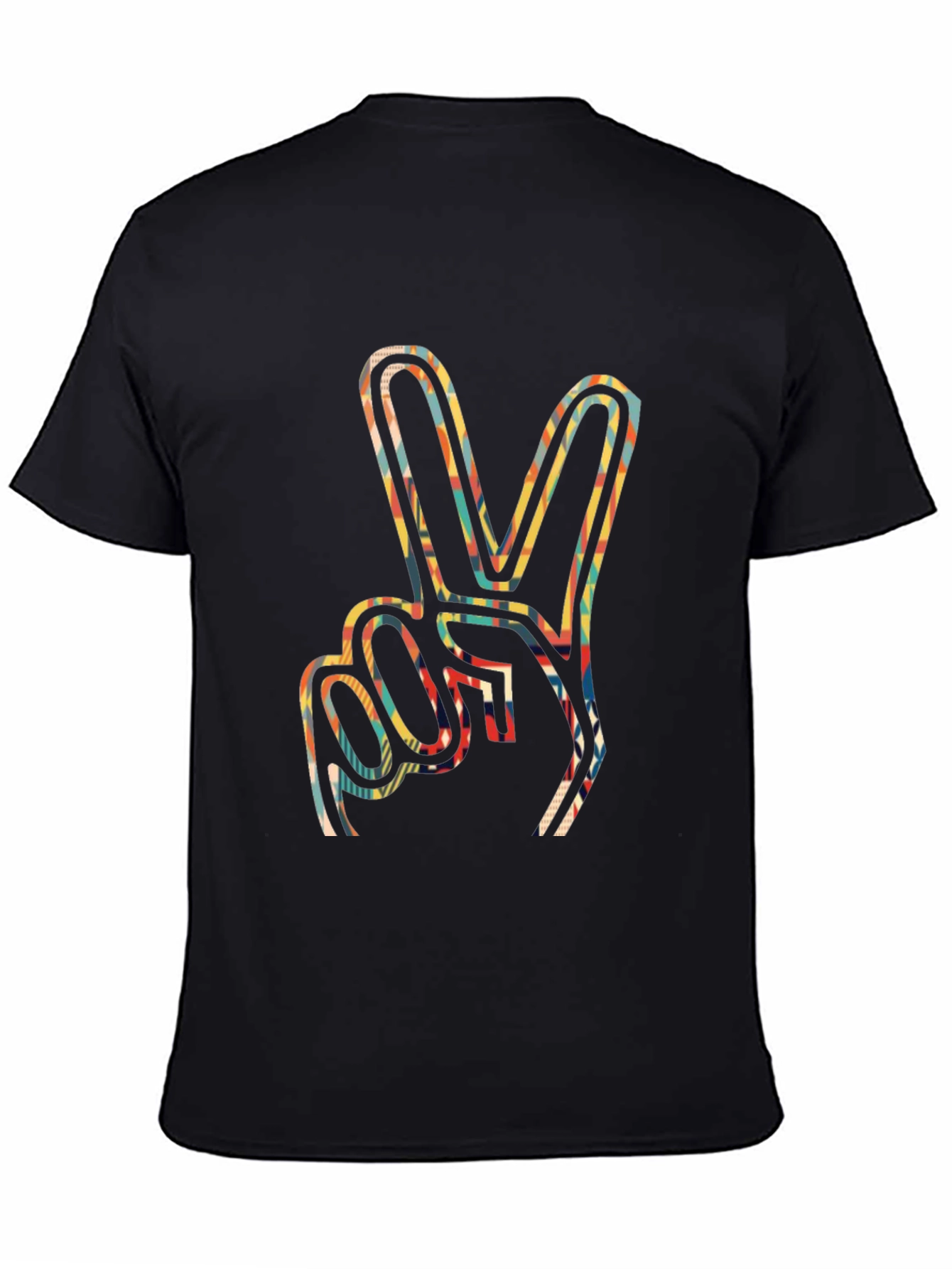Peace Sign Graphic Tee - Retro Style Mens Black T-Shirt