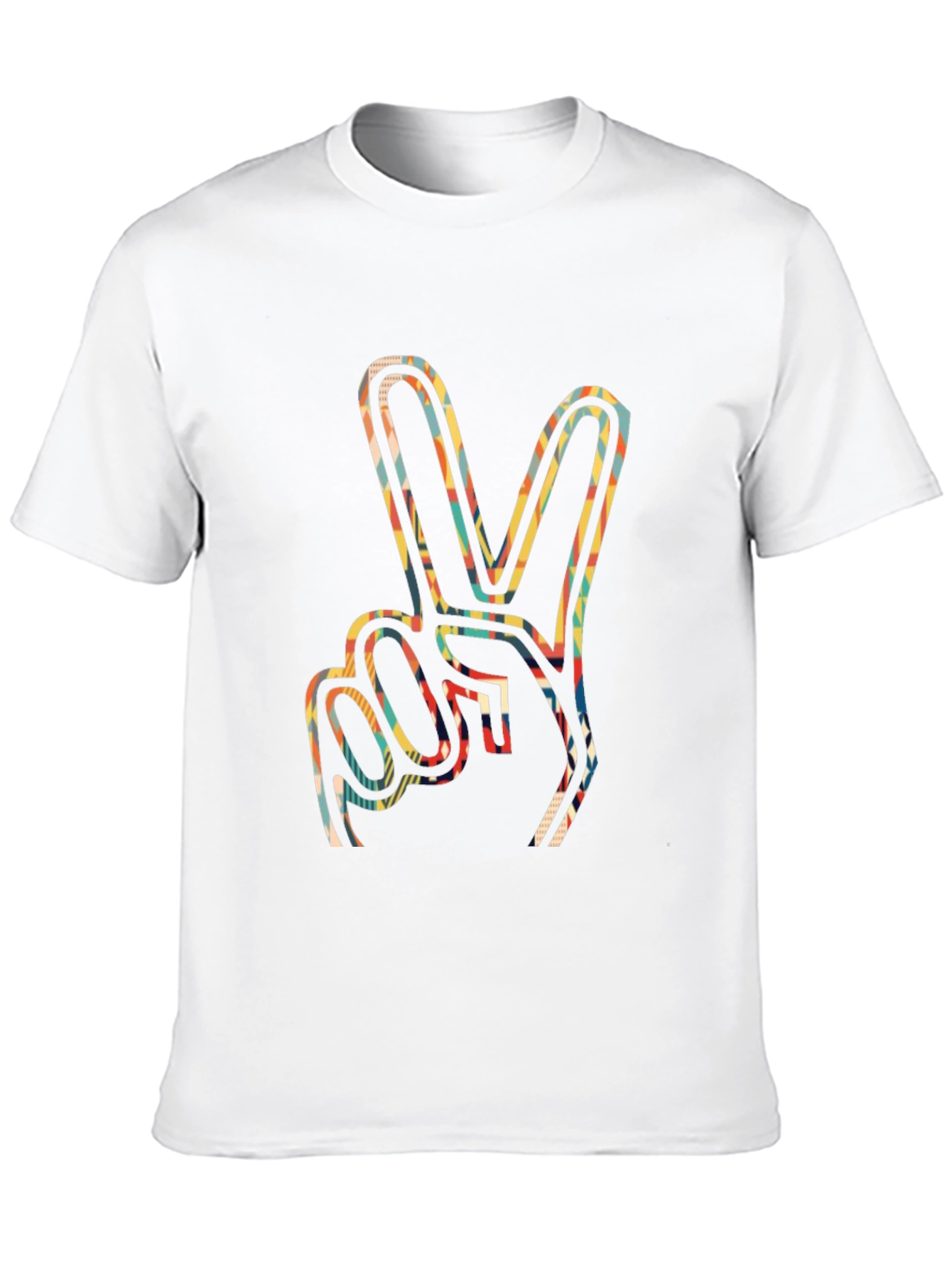 Peace Sign Graphic Tee - Retro Style Mens Black T-Shirt