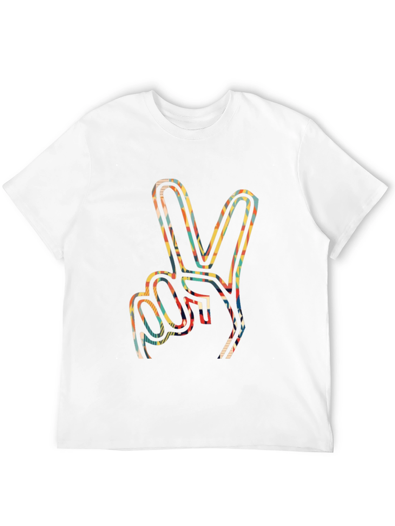 Peace Sign Graphic Tee - Retro Style Mens Black T-Shirt