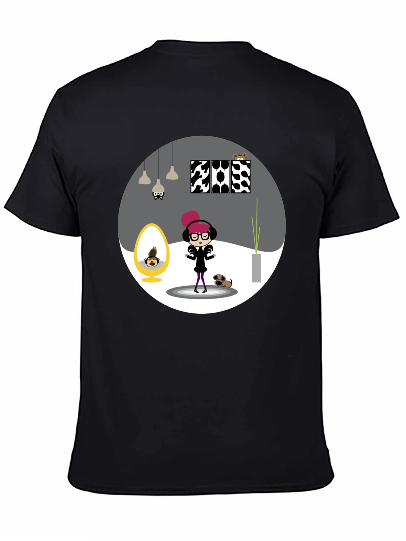 Cartoon Graphic Tee - Funky Room Print