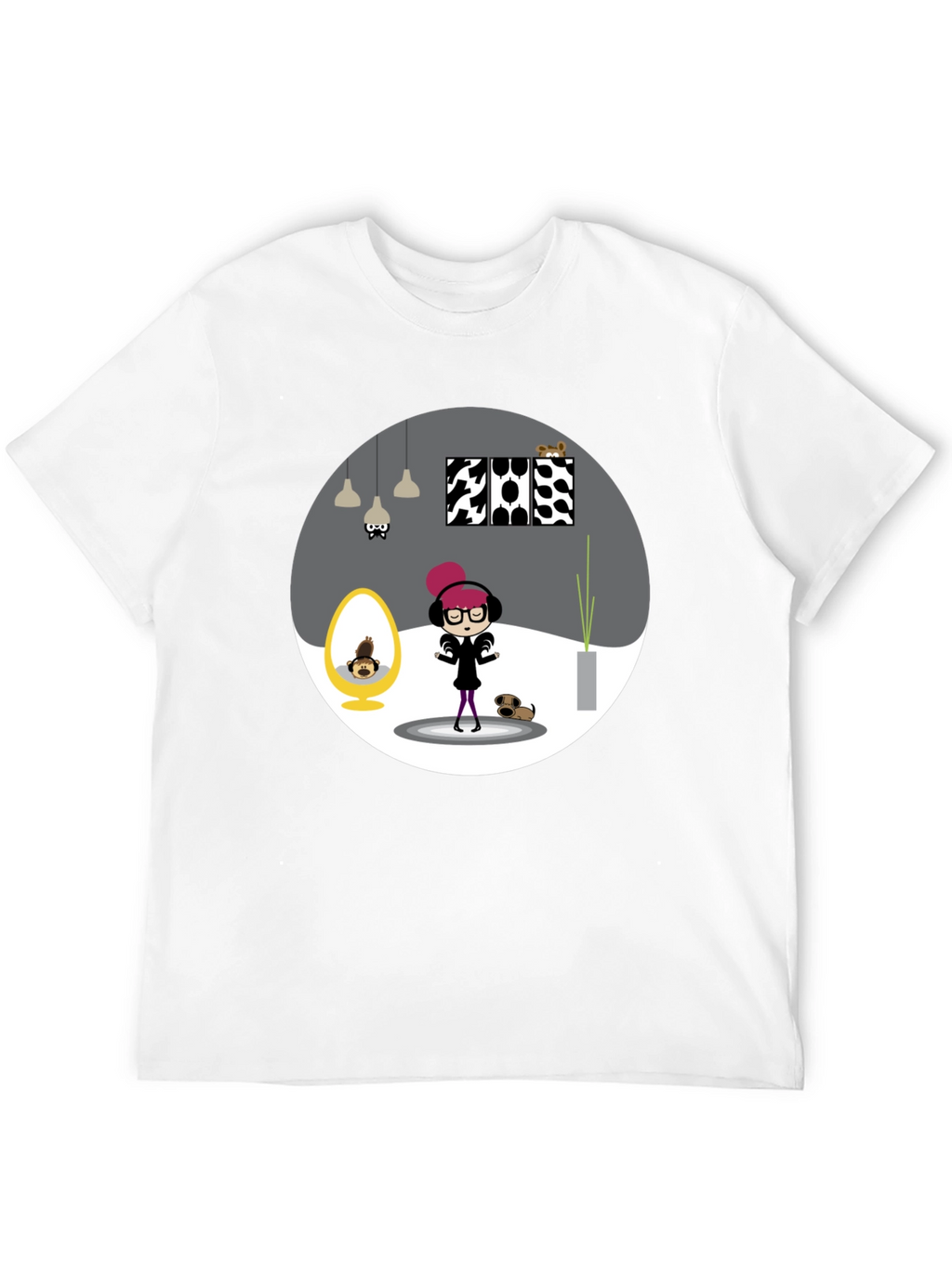 Cartoon Graphic Tee - Funky Room Print