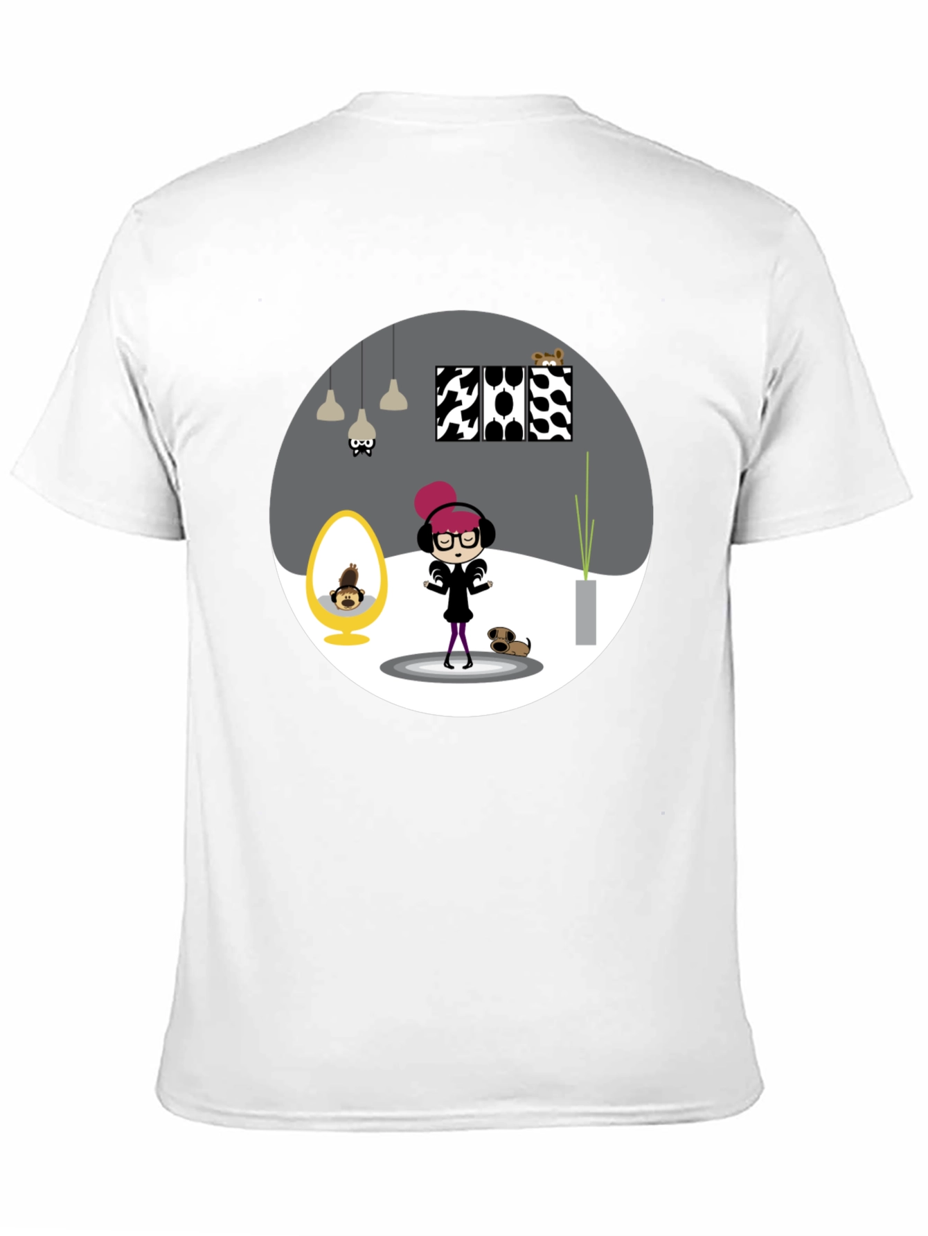 Cartoon Graphic Tee - Funky Room Print