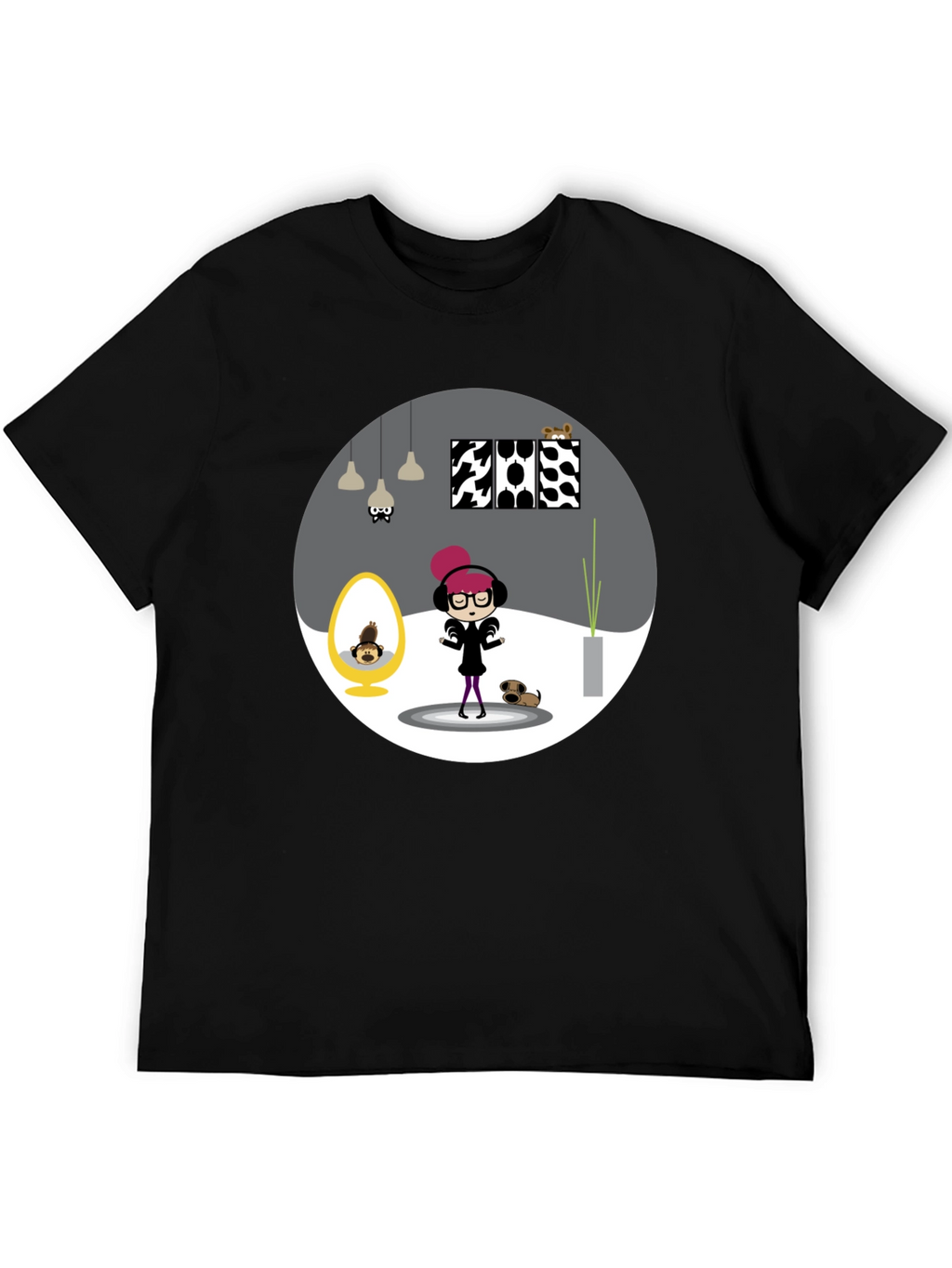 Cartoon Graphic Tee - Funky Room Print