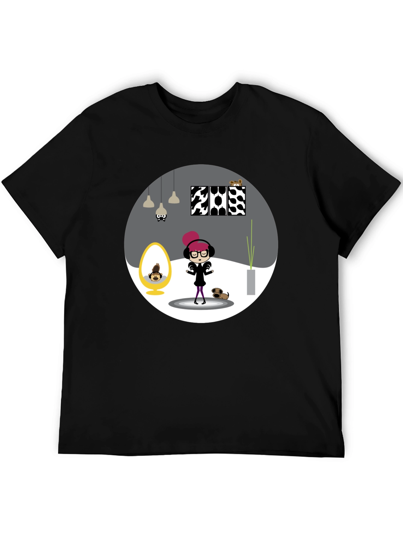 Cartoon Graphic Tee - Funky Room Print