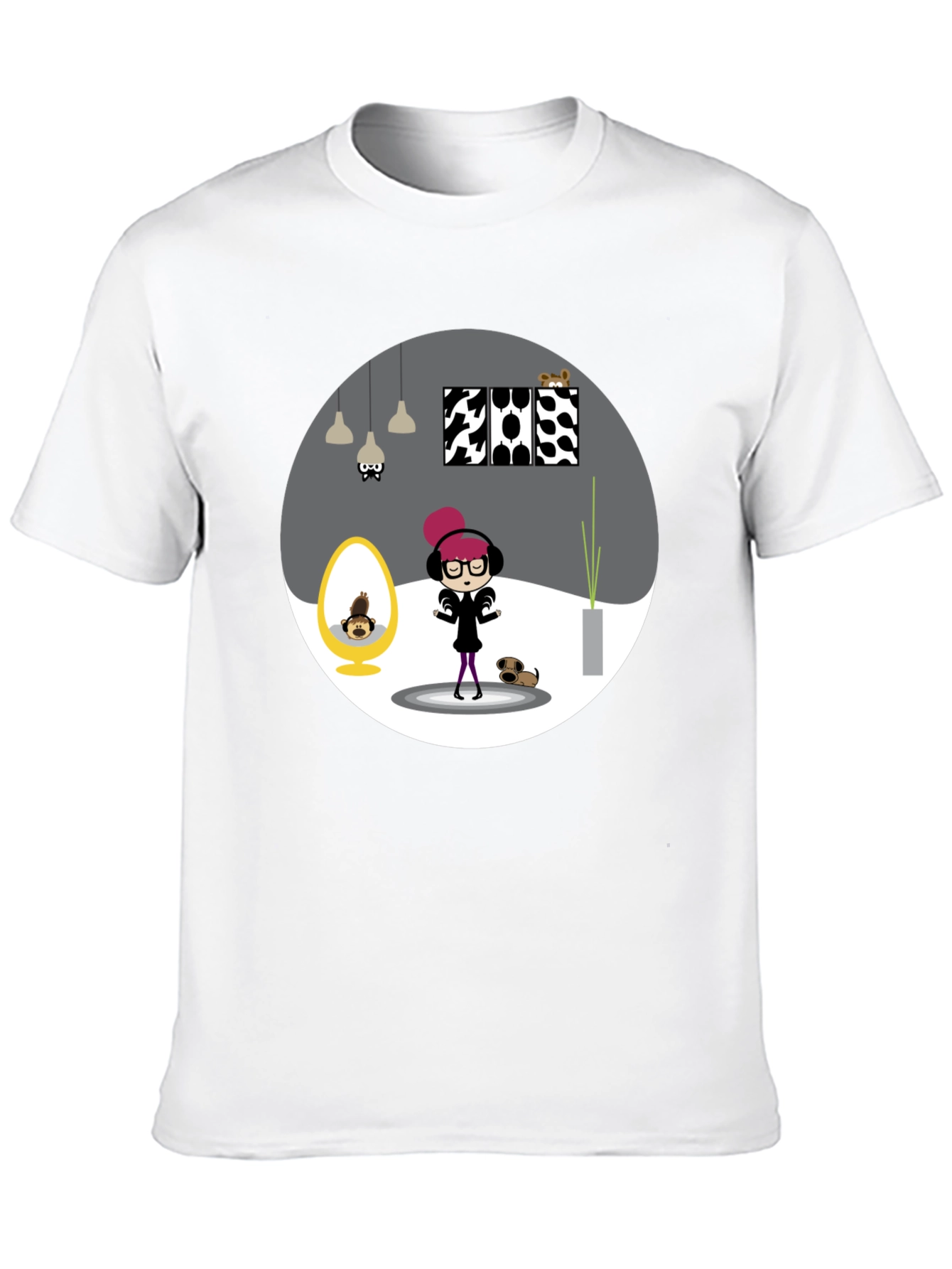 Cartoon Graphic Tee - Funky Room Print