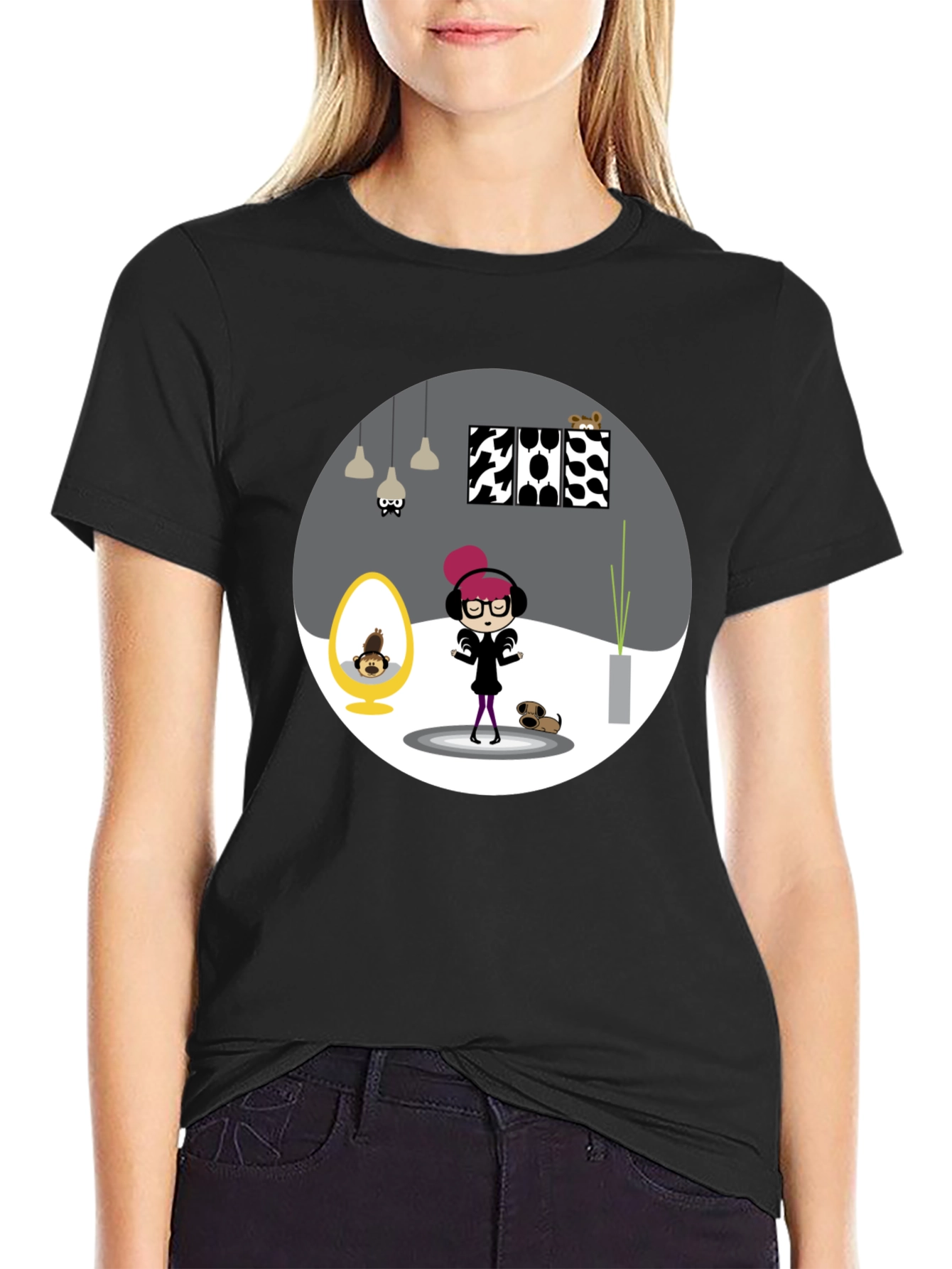 Cartoon Graphic Tee - Funky Room Print