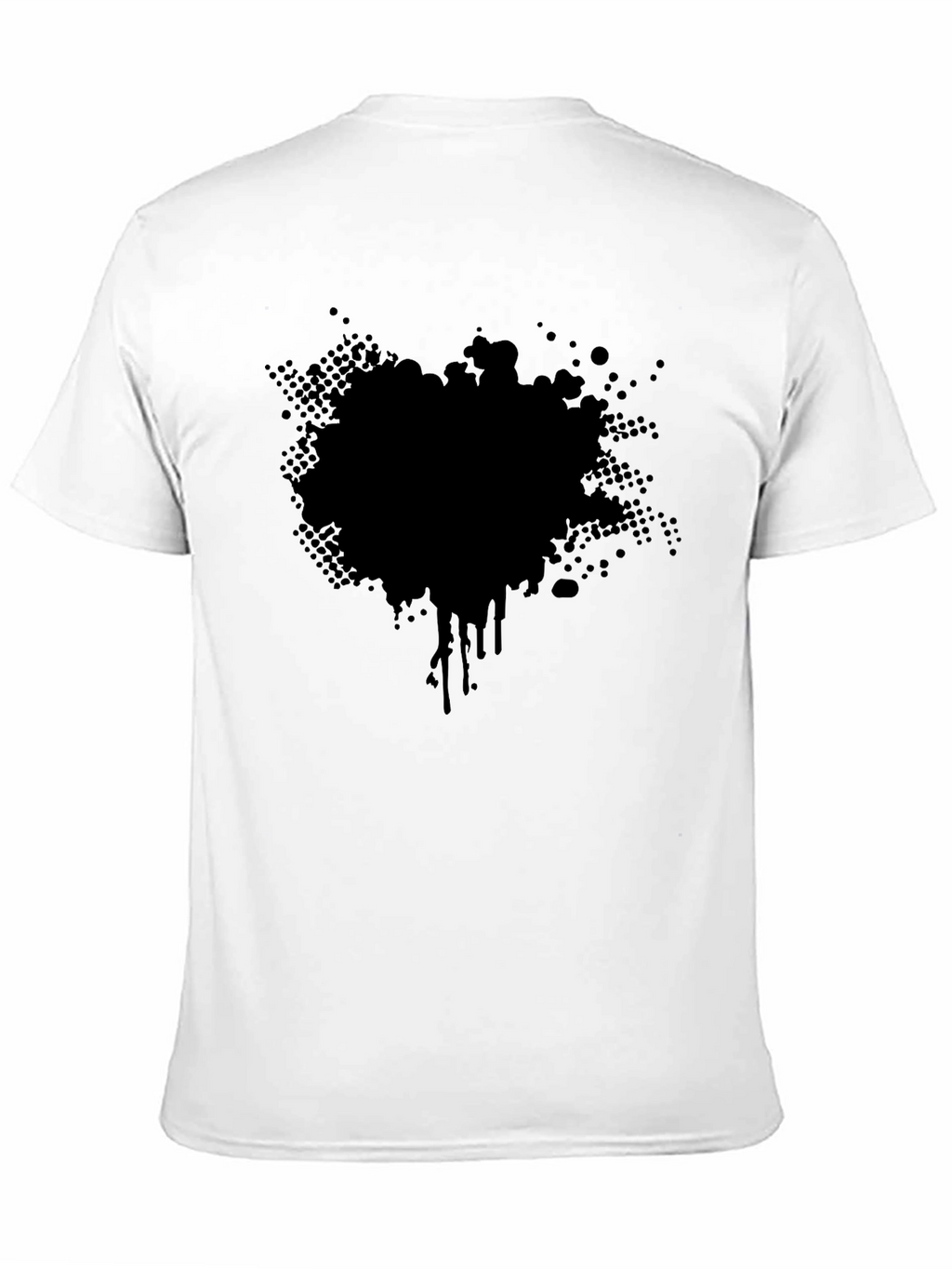 Mens Black T-Shirt with Abstract Splatter Graphic