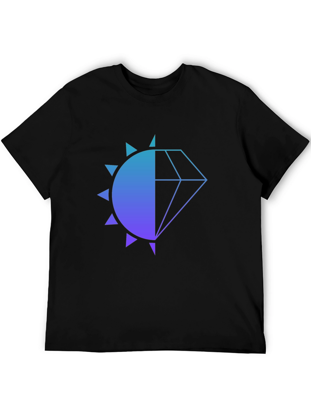 Modern Diamond Sun Graphic Black T-Shirt