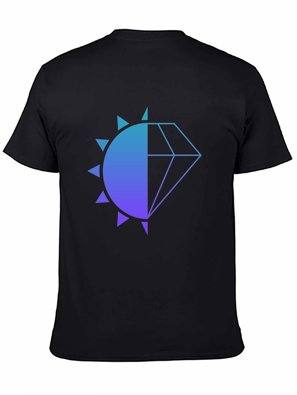 Modern Diamond Sun Graphic Black T-Shirt