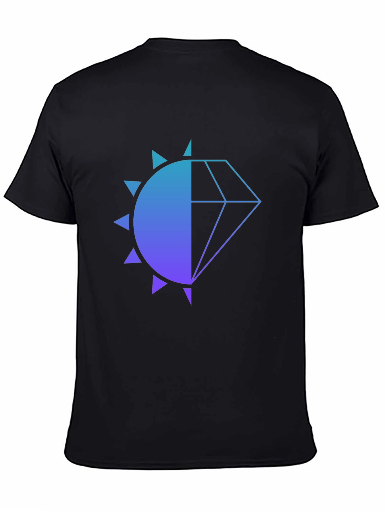 Modern Diamond Sun Graphic Black T-Shirt