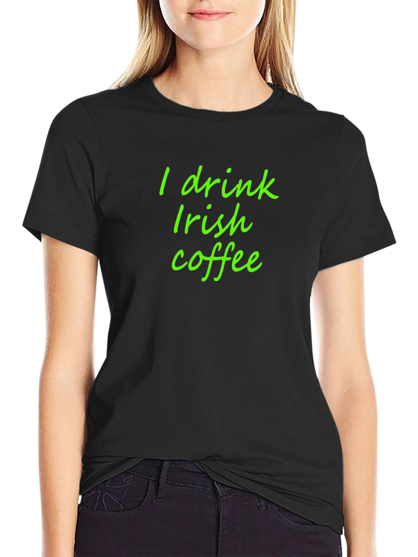 I Drink Irish Coffee Graphic Tee - Black