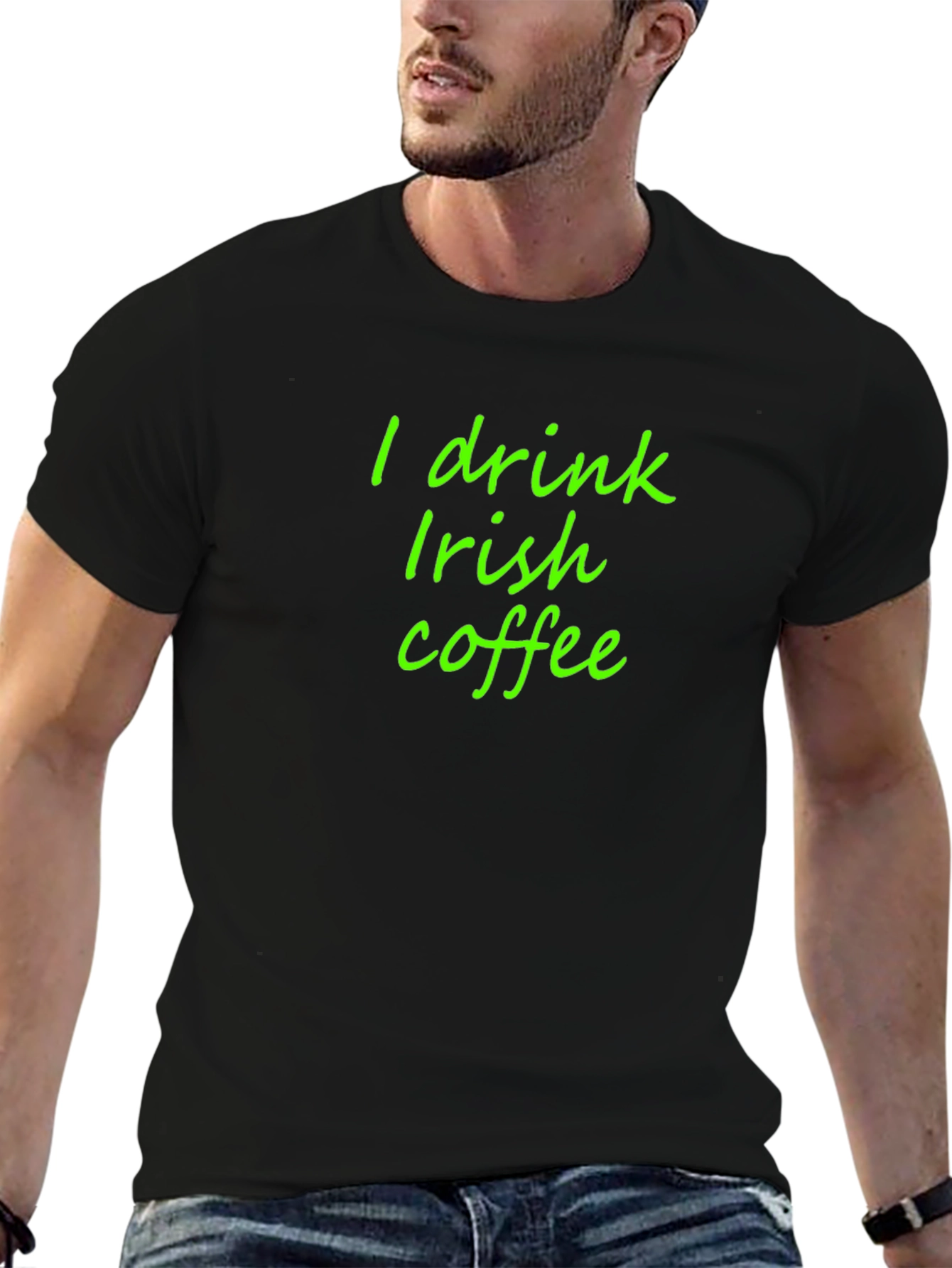 I Drink Irish Coffee Graphic Tee - Black