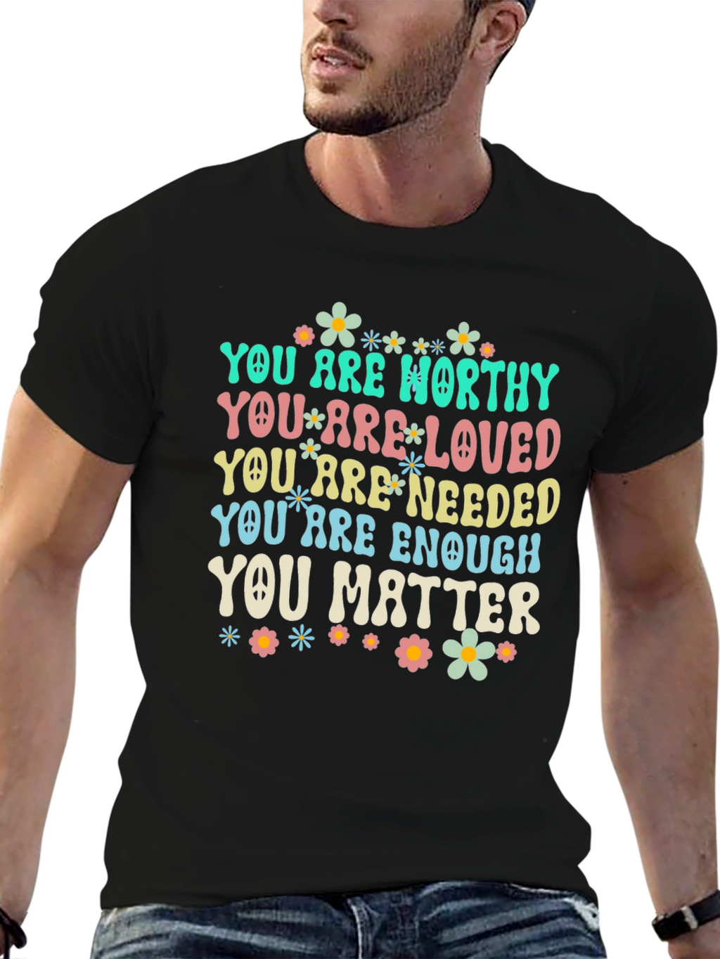 Inspirational Flower Power Graphic T-Shirt