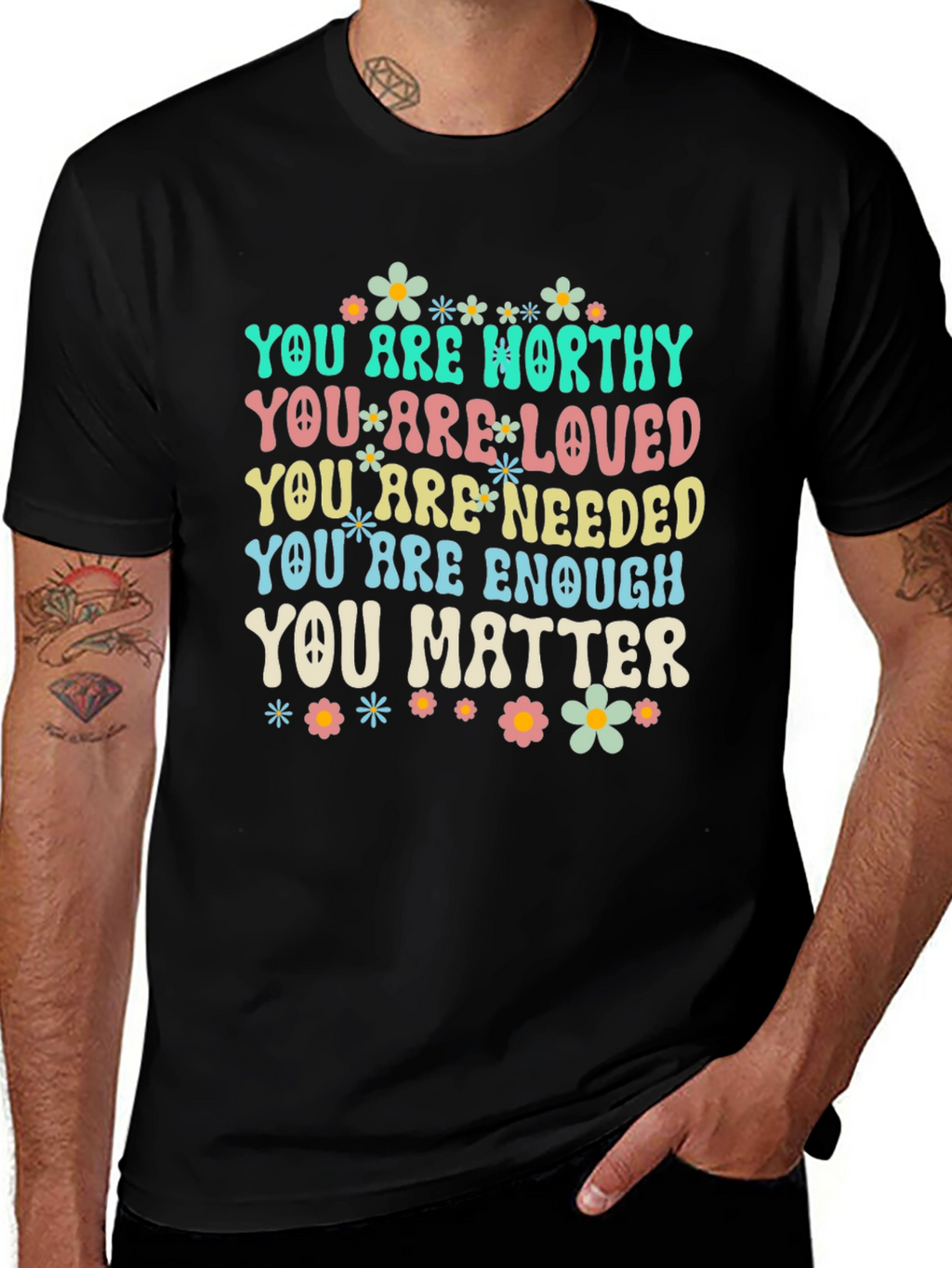 Inspirational Flower Power Graphic T-Shirt