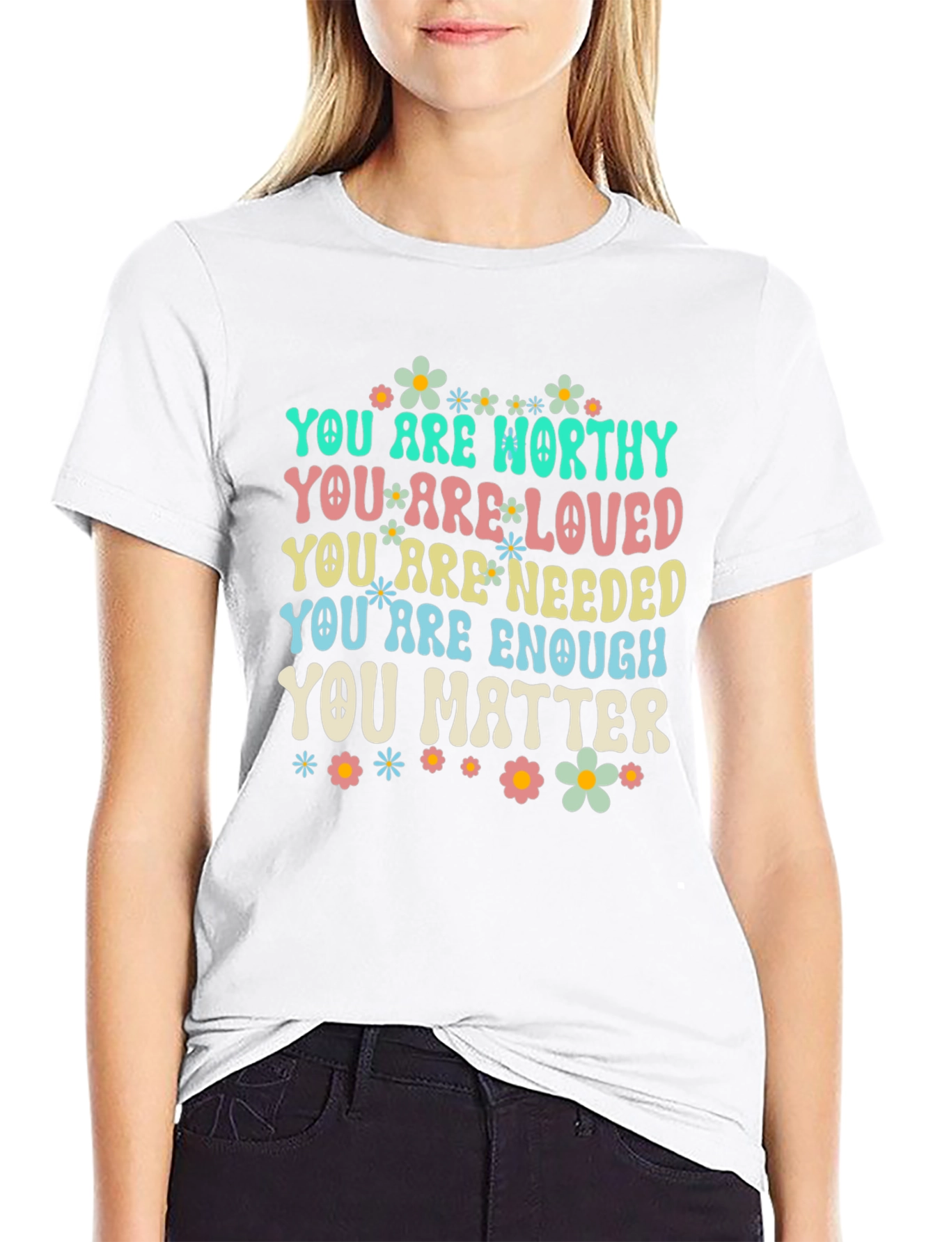 Inspirational Flower Power Graphic T-Shirt