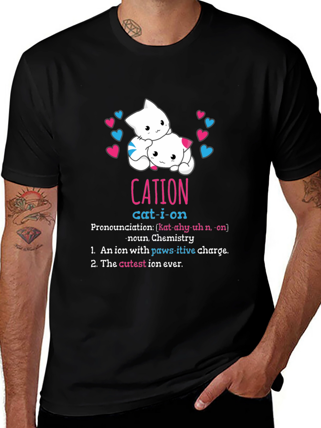 Cat-ion Definition T-Shirt - Chemistry Pun Tee