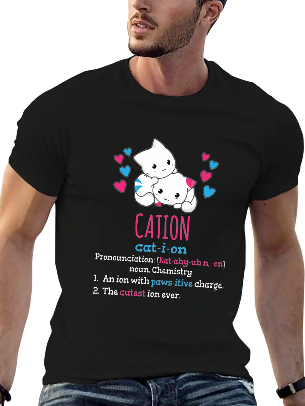 Cat-ion Definition T-Shirt - Chemistry Pun Tee