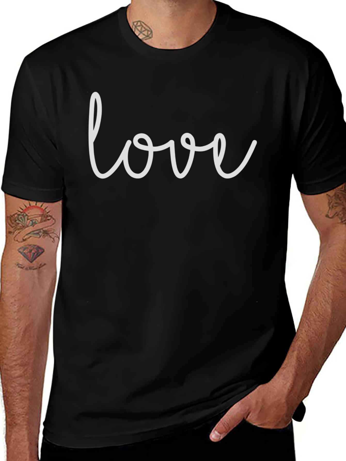 Love Script Black T-Shirt