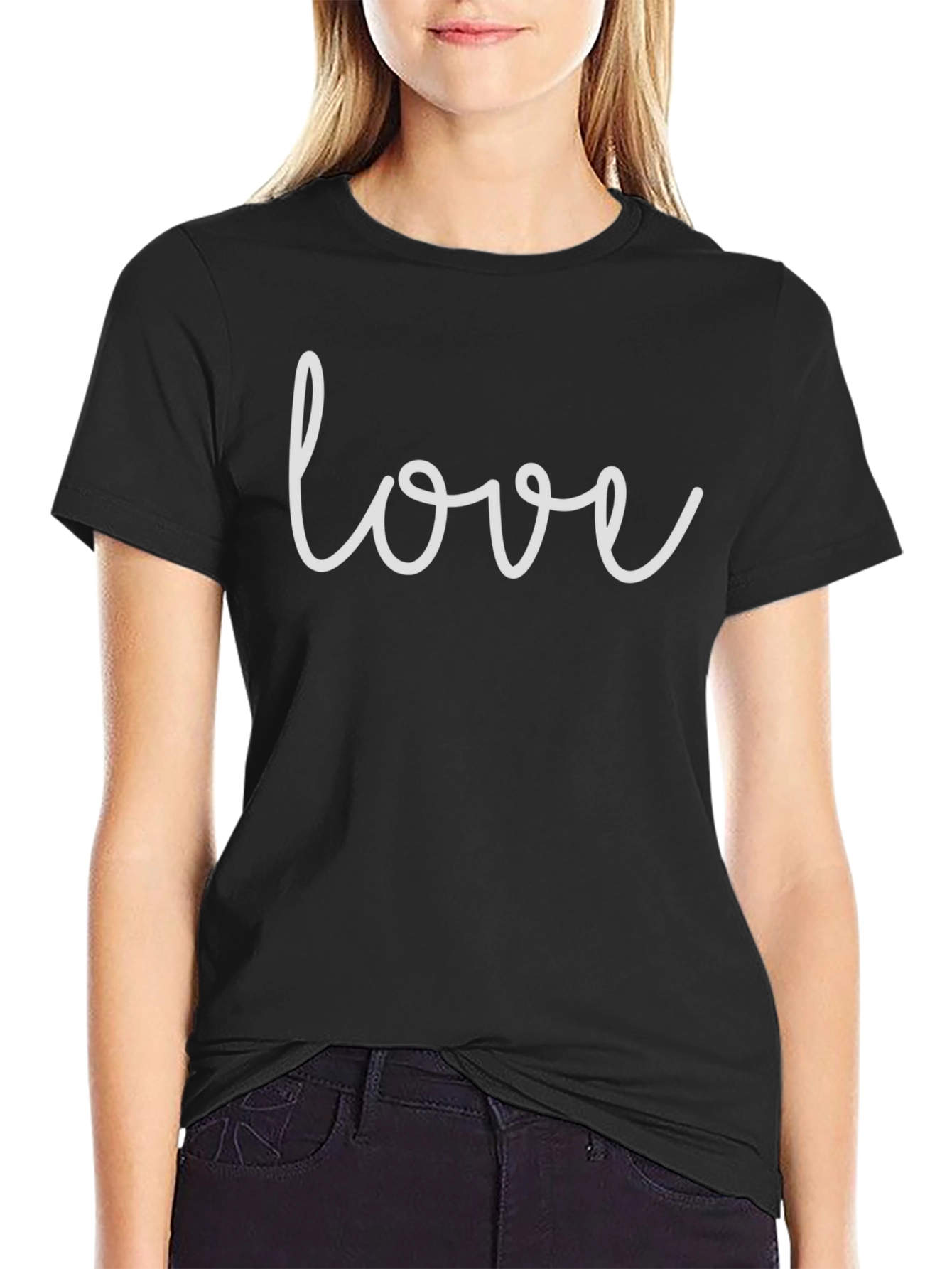 Love Script Black T-Shirt
