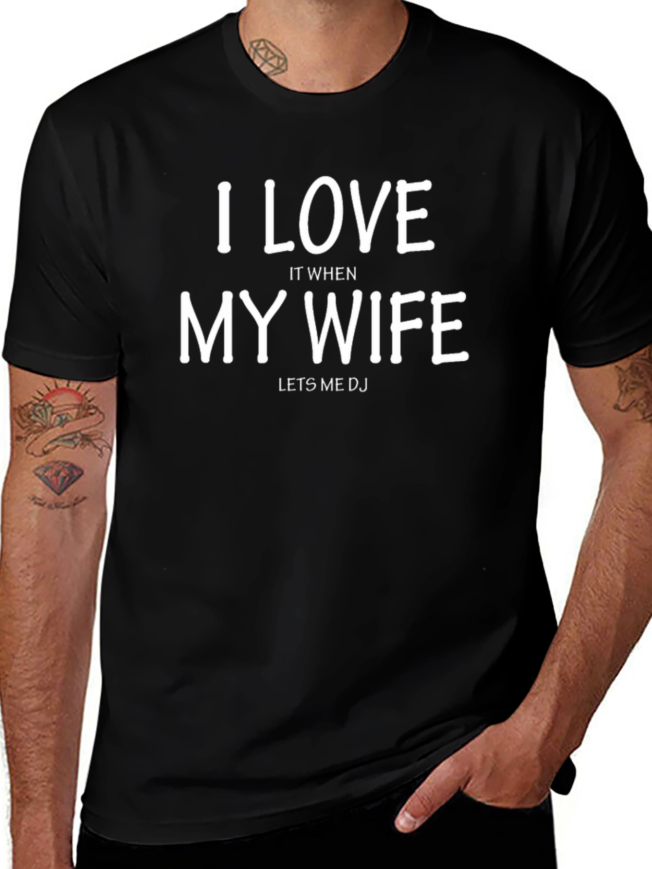 I Love My Wife DJ Graphic Tee - Black Cotton T-Shirt