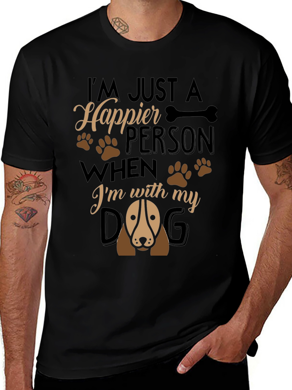Happier Person Dog T-Shirt