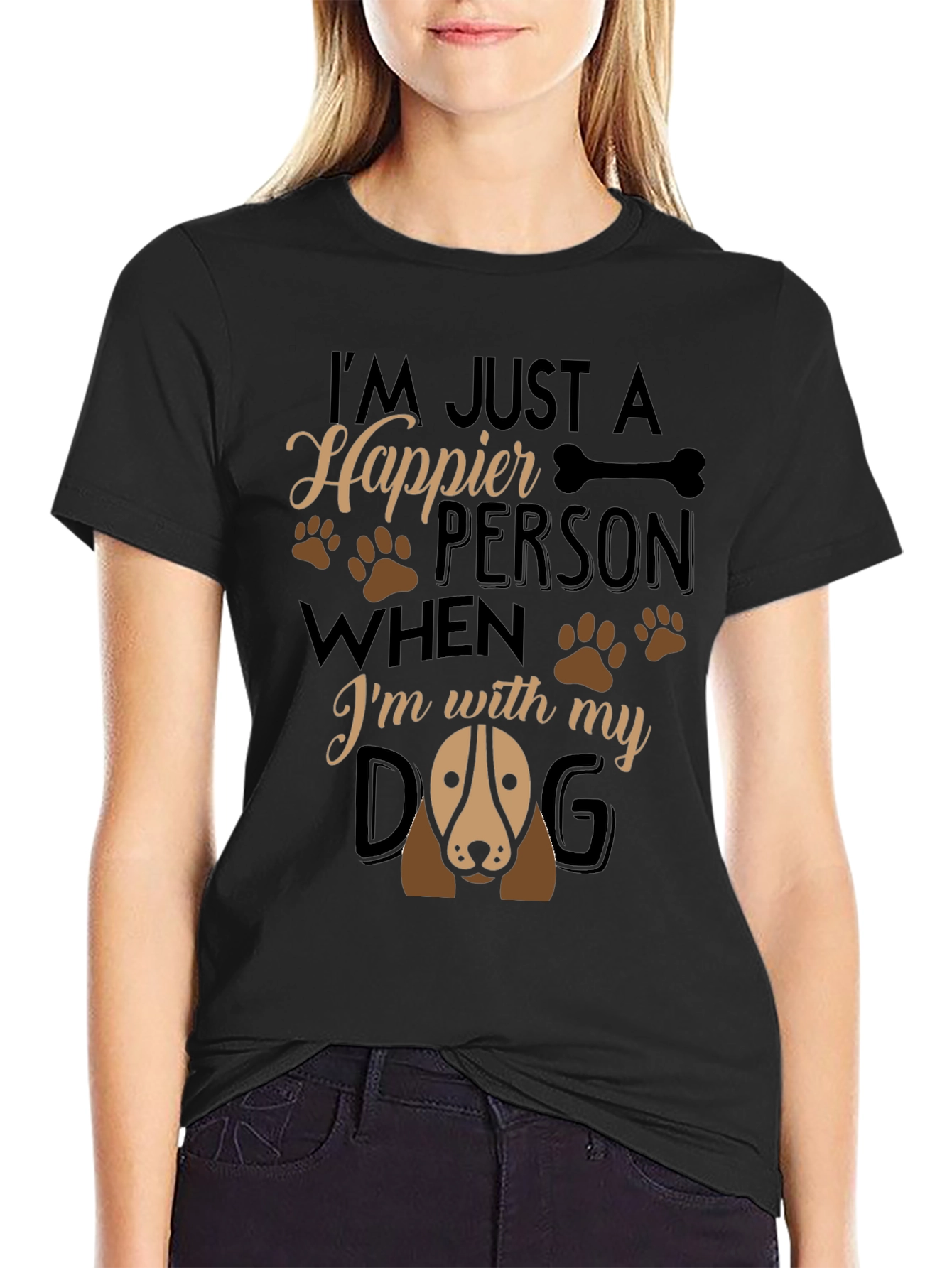 Happier Person Dog T-Shirt