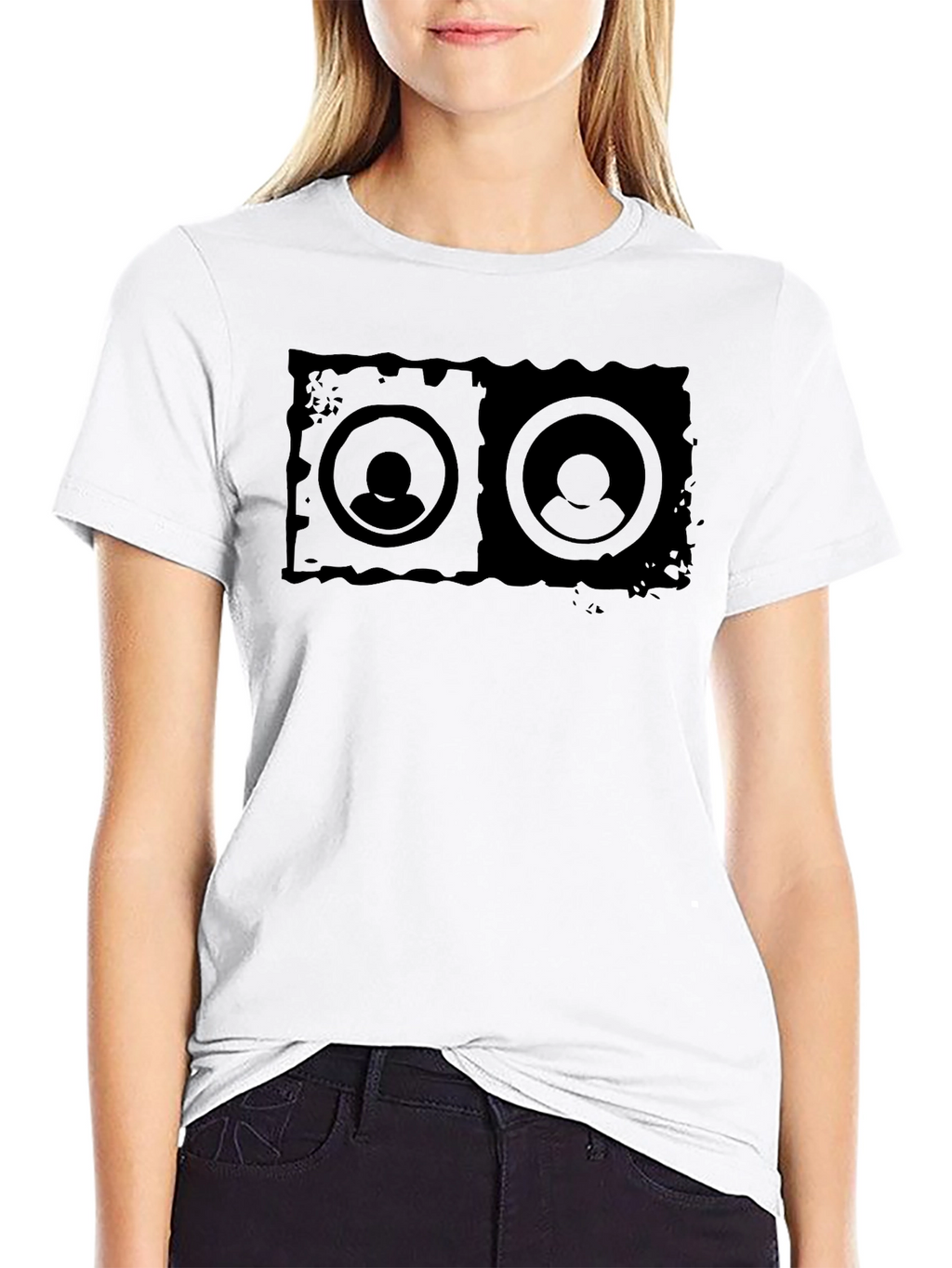 Abstract Profile Graphic Tee - Black