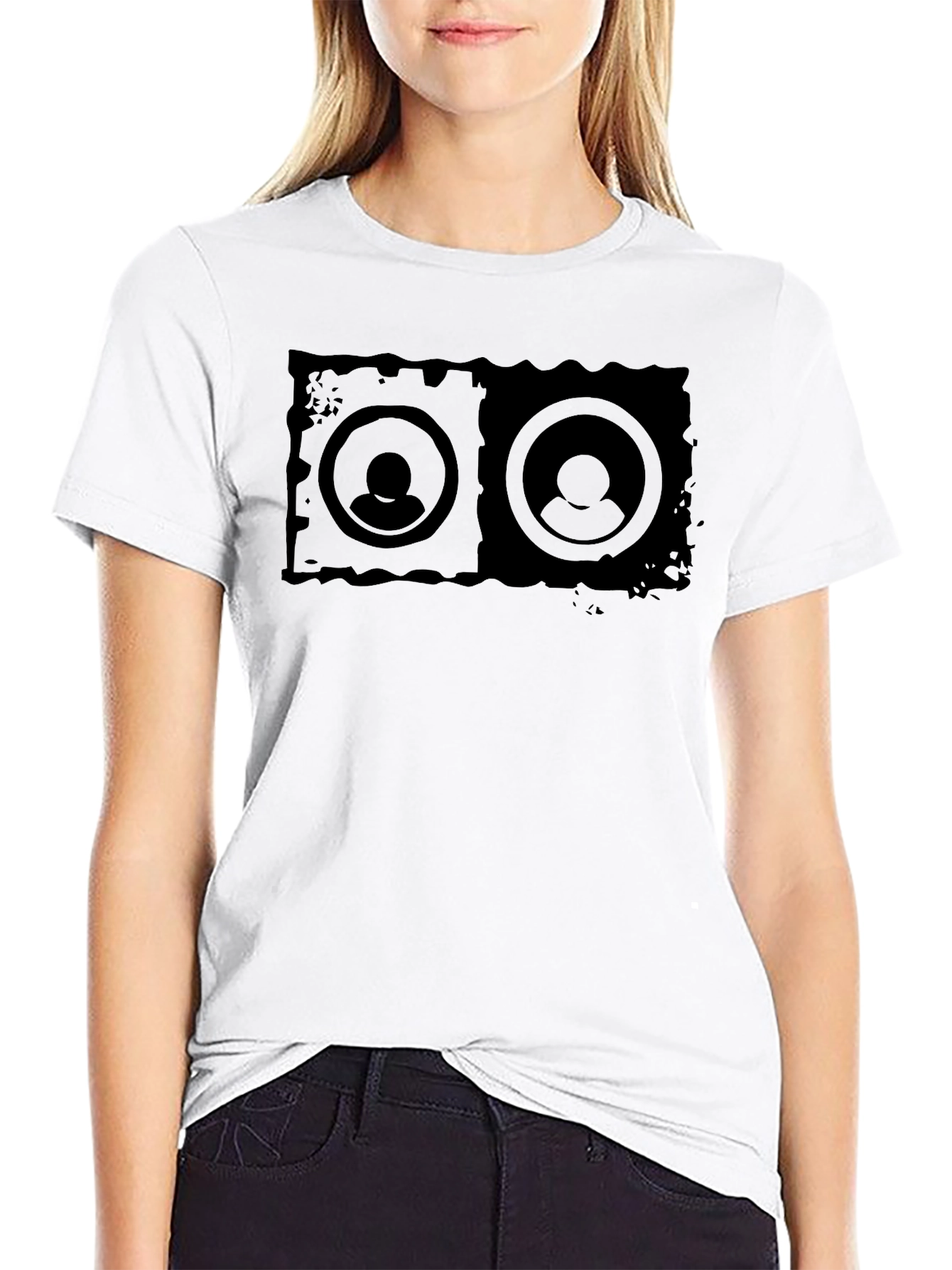 Abstract Profile Graphic Tee - Black