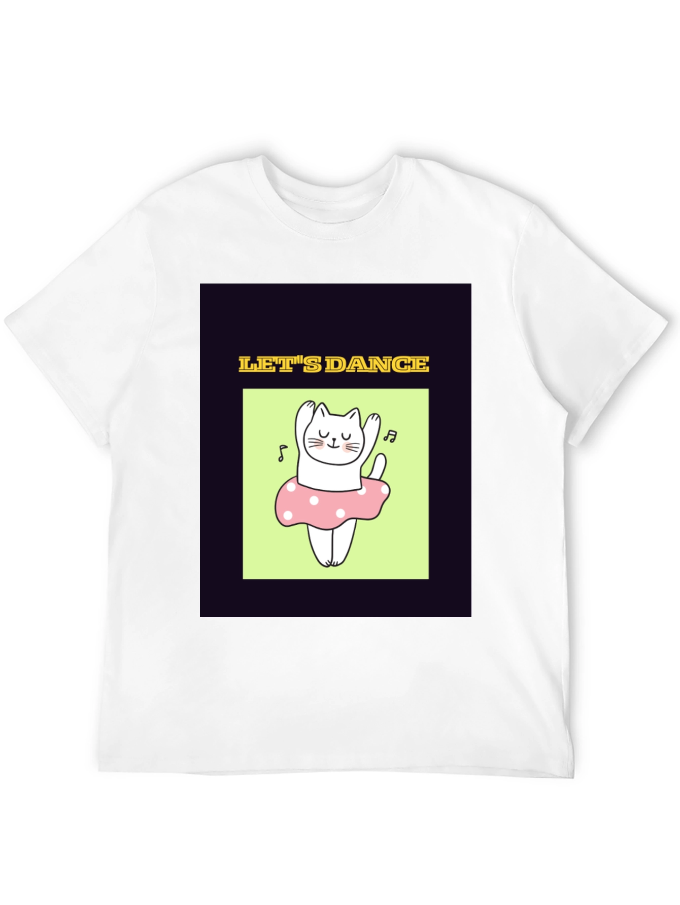 Dancing Cat Graphic Tee - Black Unisex T-Shirt