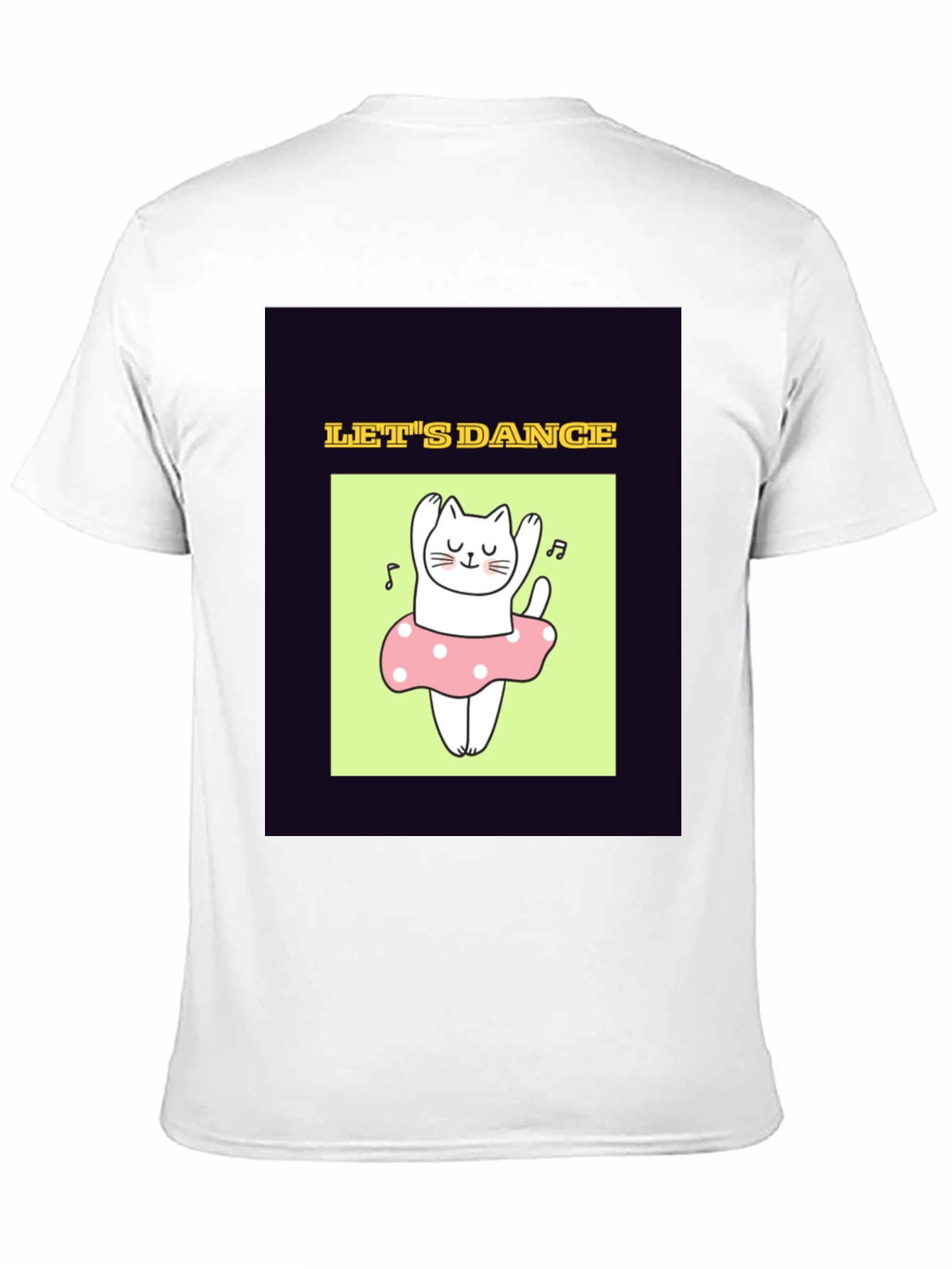 Dancing Cat Graphic Tee - Black Unisex T-Shirt
