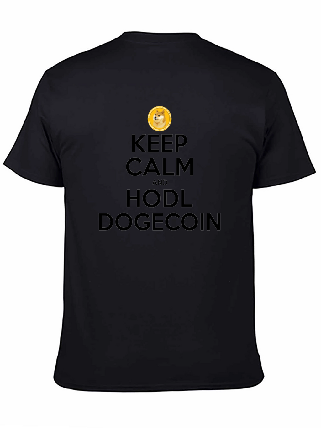 Keep Calm HODL Dogecoin Black T-Shirt