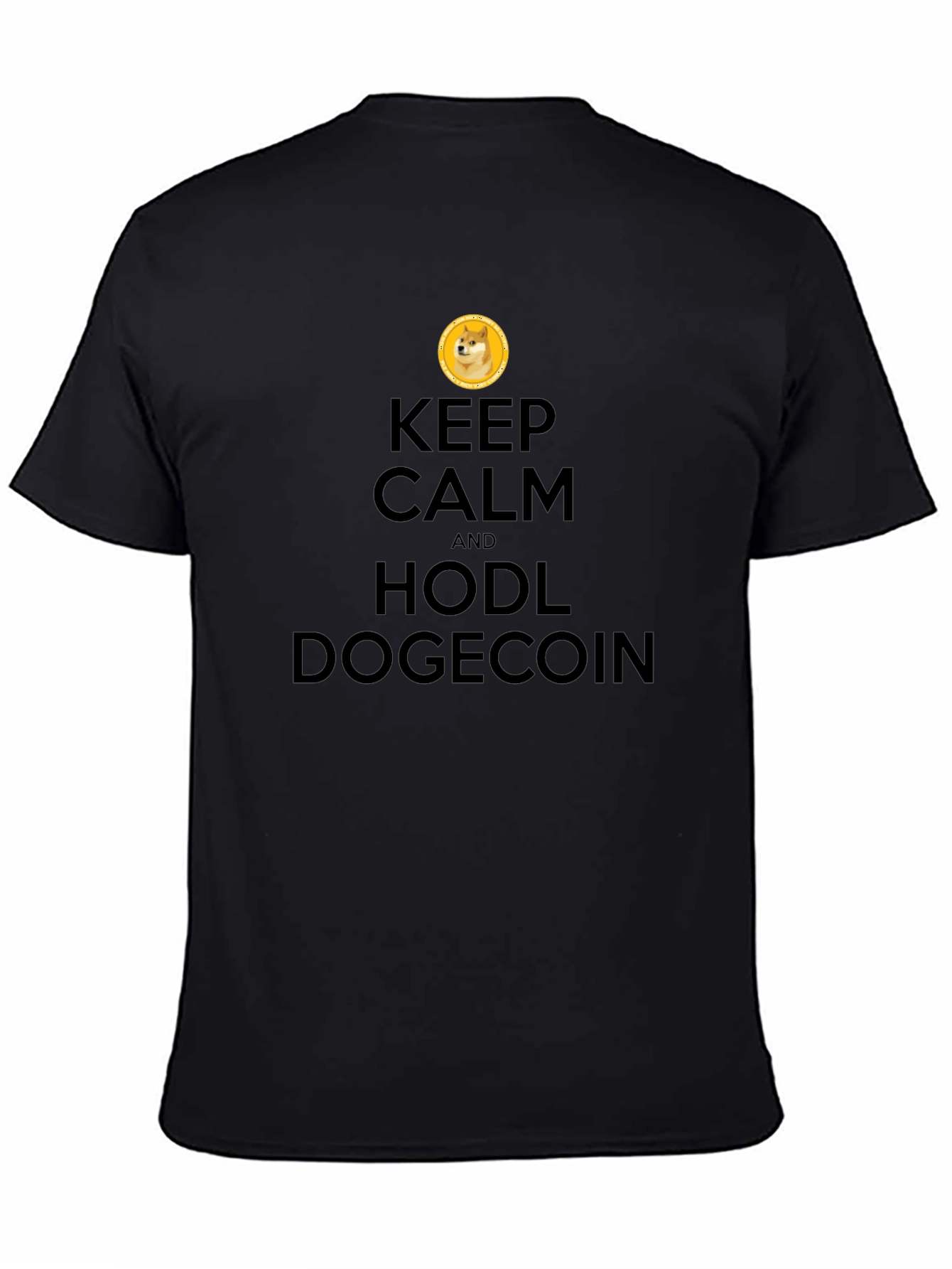 Keep Calm HODL Dogecoin Black T-Shirt