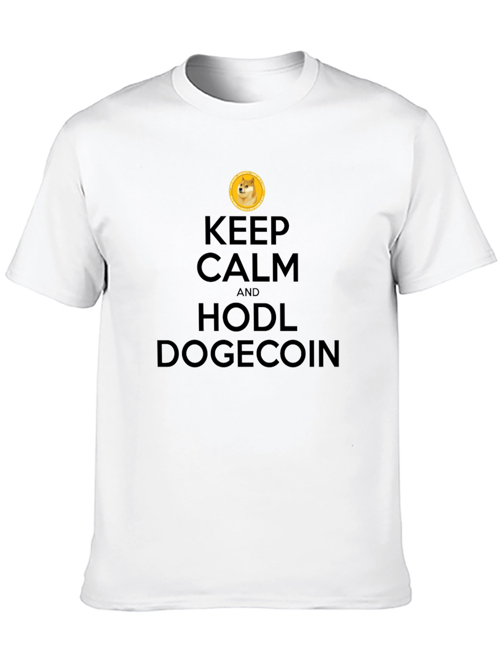 Keep Calm HODL Dogecoin Black T-Shirt