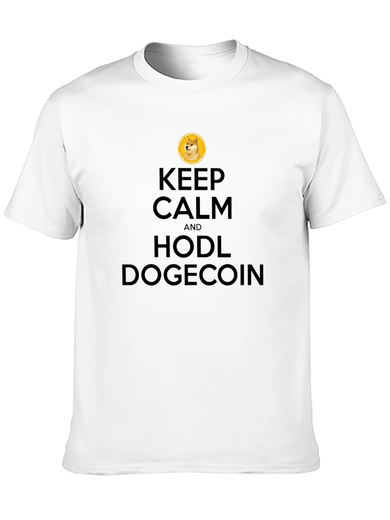 Keep Calm HODL Dogecoin Black T-Shirt