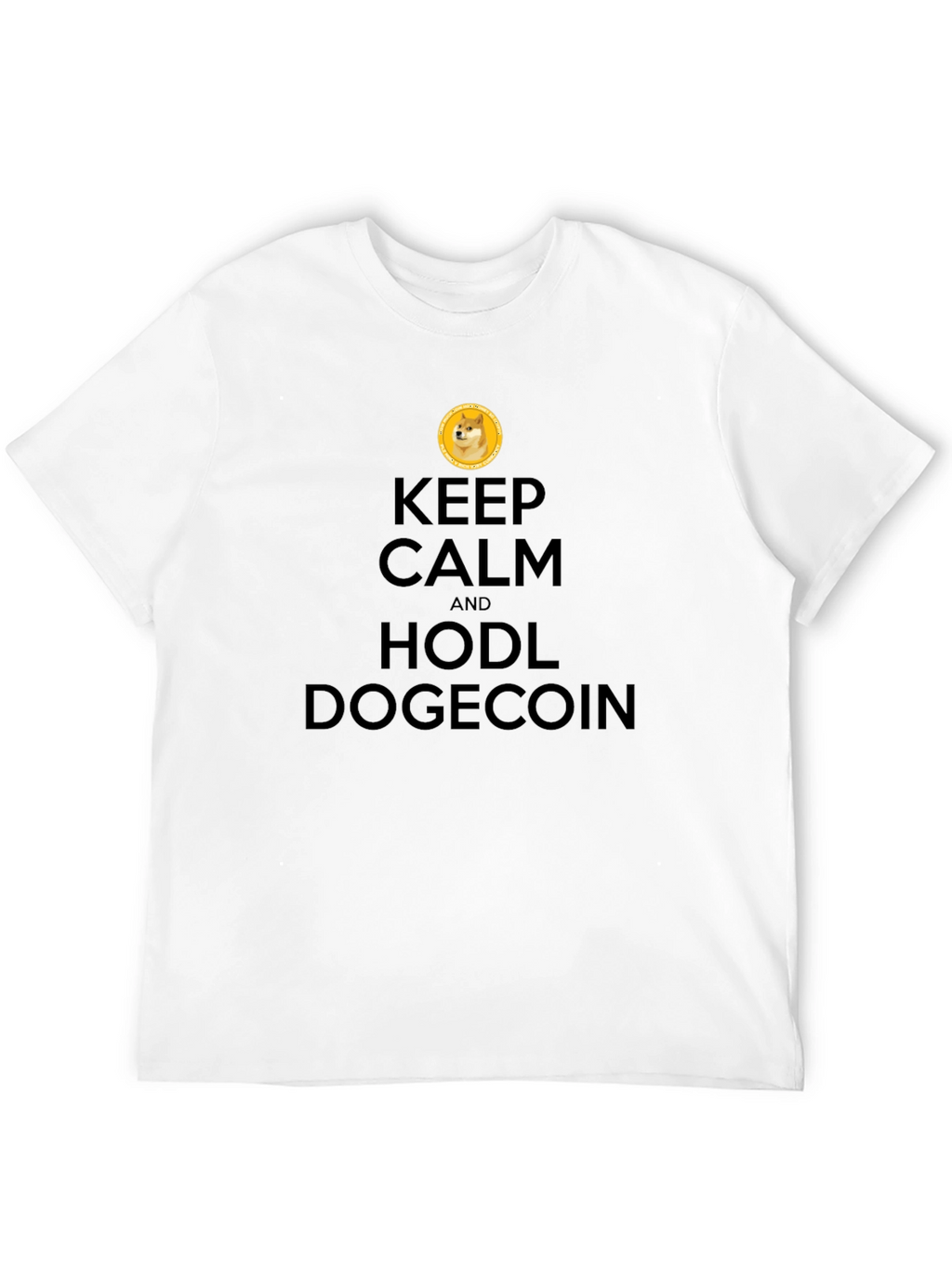 Keep Calm HODL Dogecoin Black T-Shirt